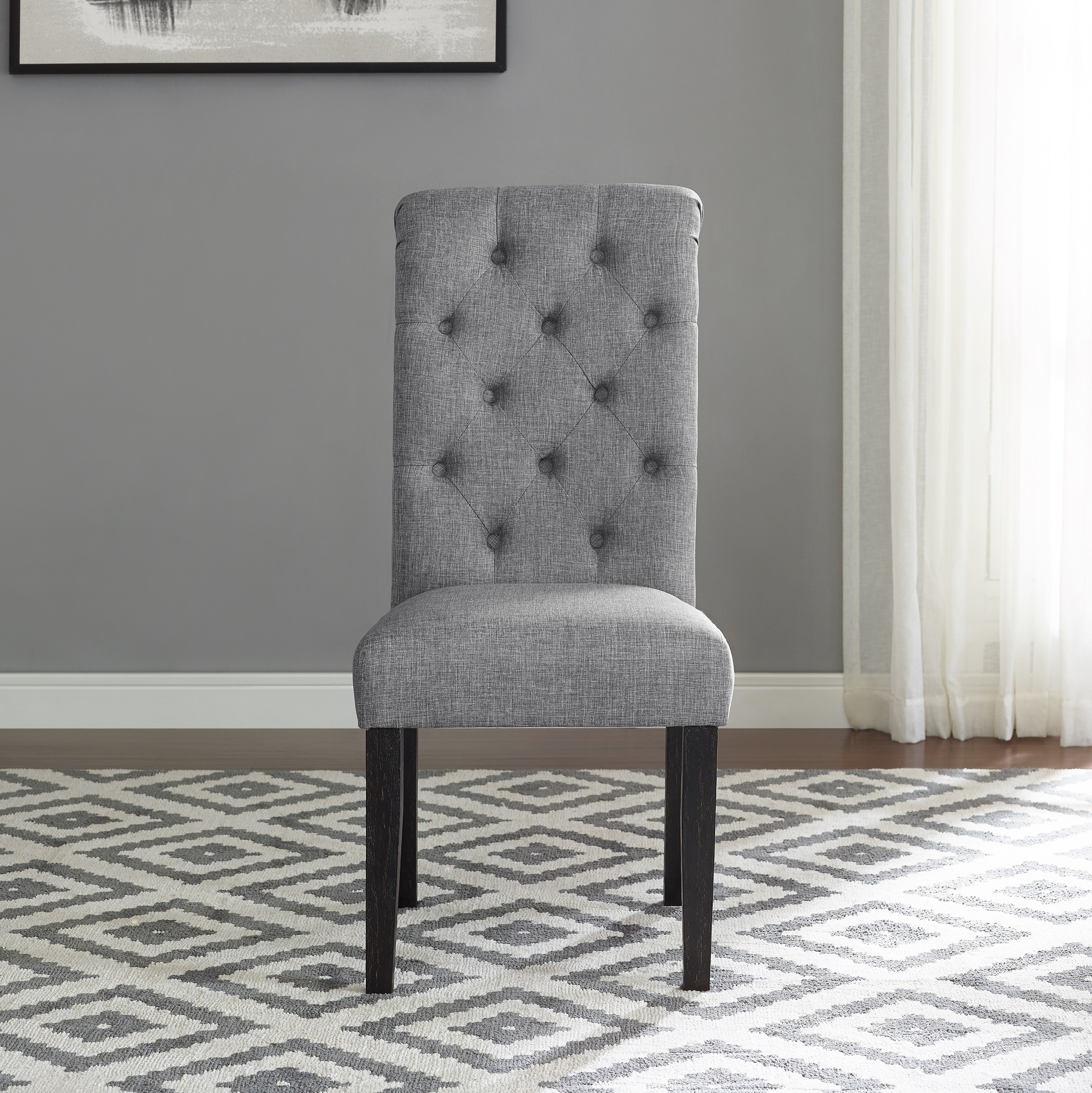 Roundhill Furniture Leviton Urban Style Dining Set - 6-Piece Gray Table and Chairs for Modern Homes | Perfect for Small Space Dining Rooms, Apartments & Breakfast Nooks