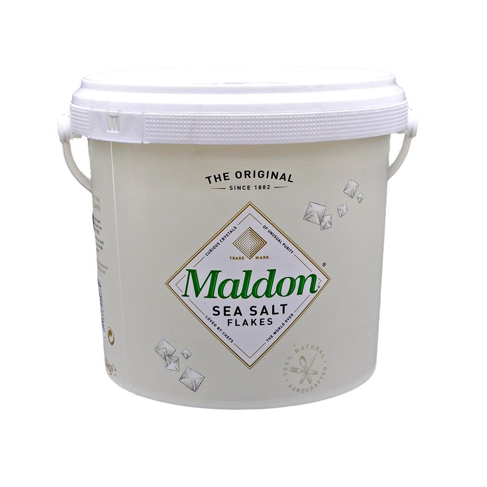 Maldon Sea Salt Flakes - 1.4kg (3.08 lbs) Natural Gourmet Salt Bucket | Hand-Harvested, Pyramid Crystals | Perfect for Cooking, Baking & Finishing Dishes | Great for Chefs, Home Cooks & Food Gifts
