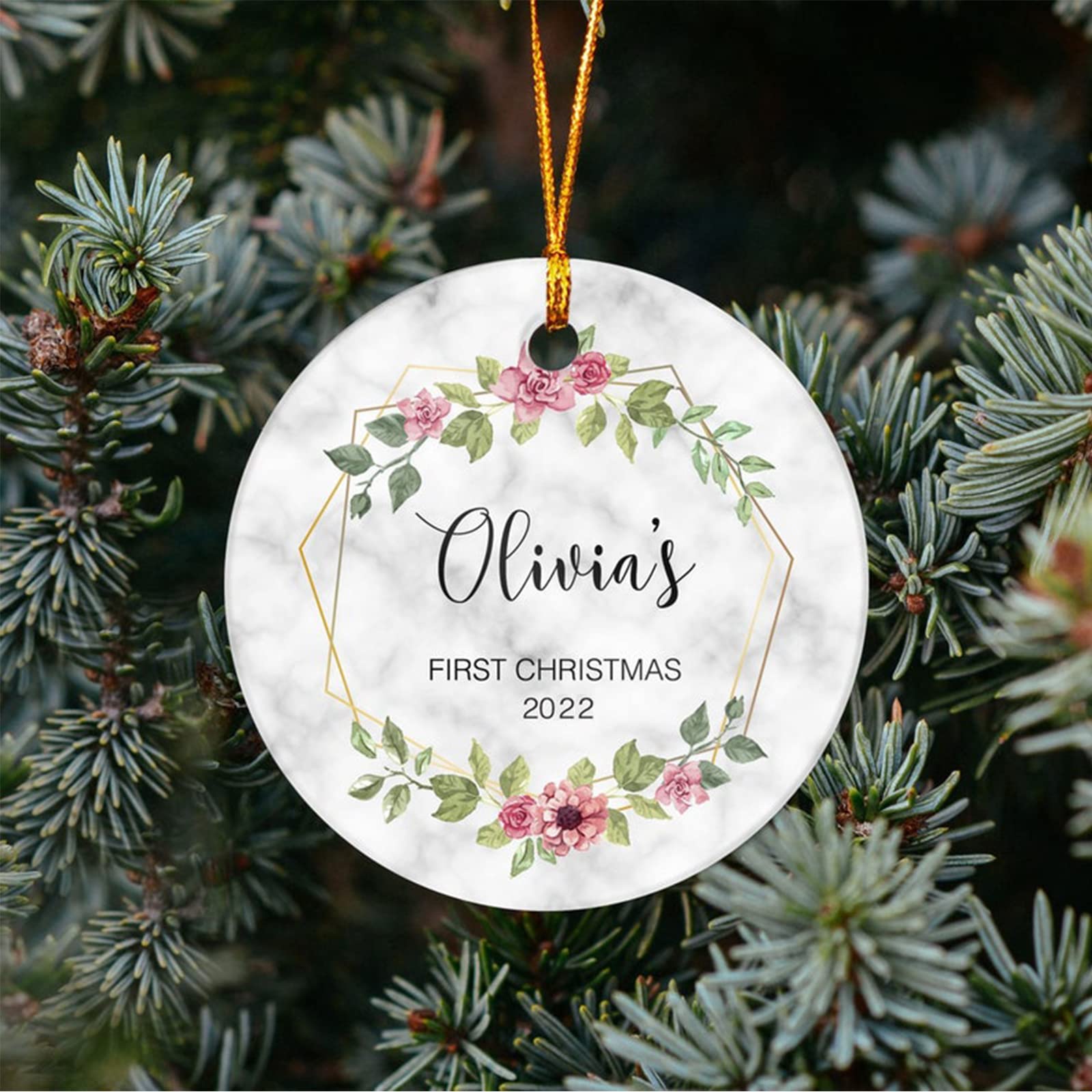 Personalized Baby's First Christmas Ornament - Custom Newborn Keepsake Gift for Girls & Boys - Perfect for Baby's First Christmas Tree Decorations & Holiday Memories
