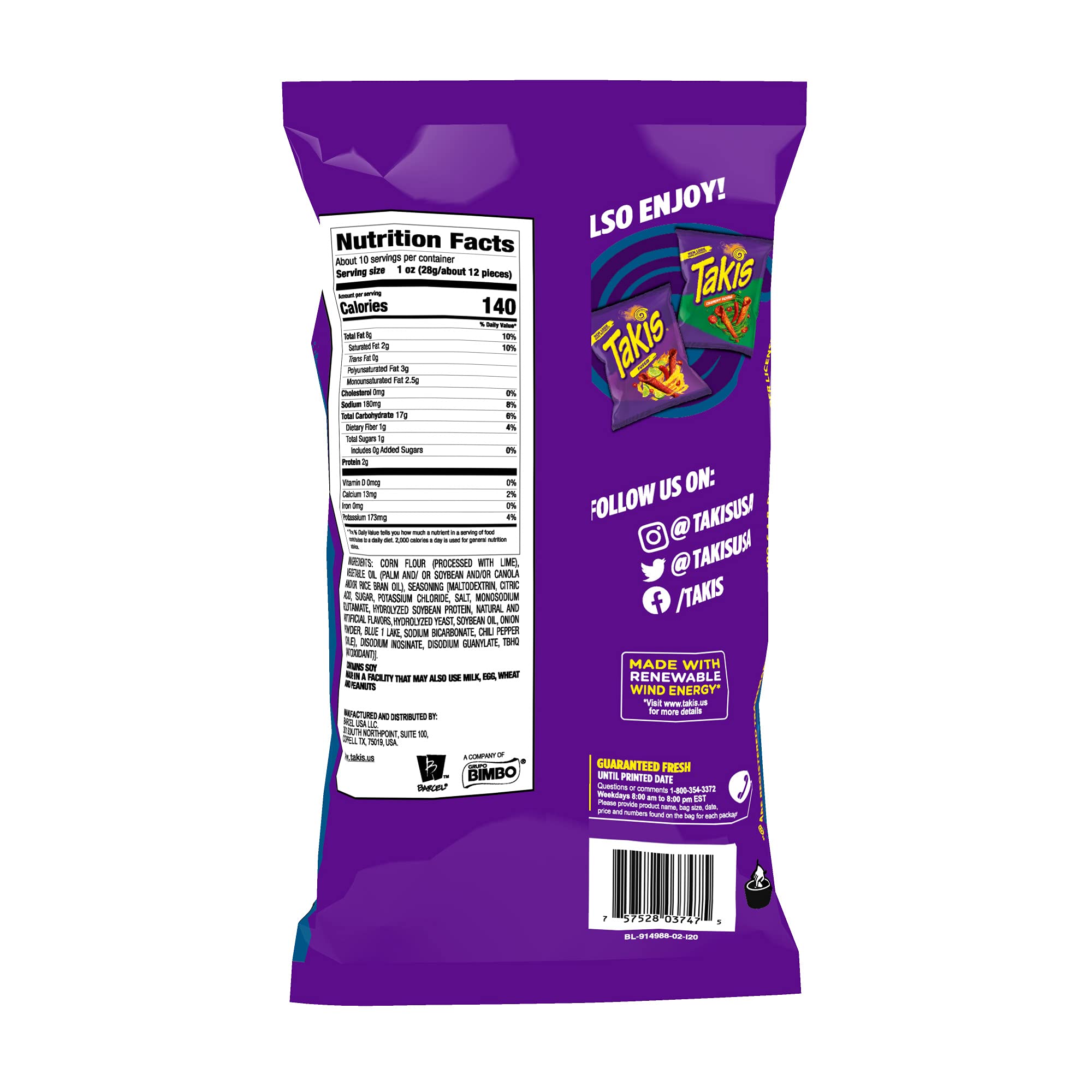 Takis Blue Heat 4oz Hot Chili Pepper Tortilla Chips - 20 Count Pack - Spicy Snacks for Parties, Movie Nights & Game Day