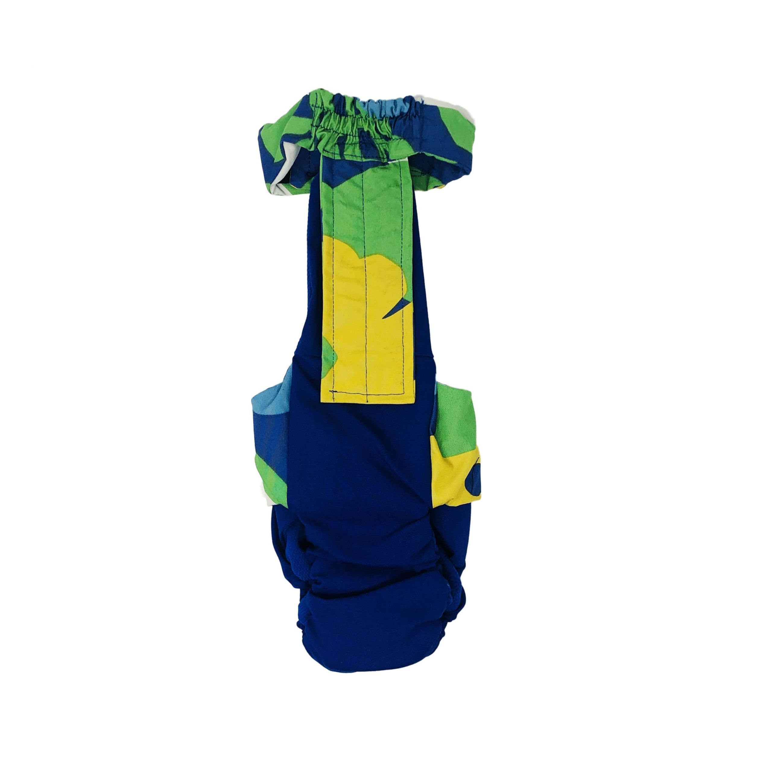 Surfline Abstract Dog Diaper Overall XXL - No Tail Hole - Waterproof Pet Diapers for Incontinence - Made in USA - Perfect for House Training, Travel & Elderly Dogs