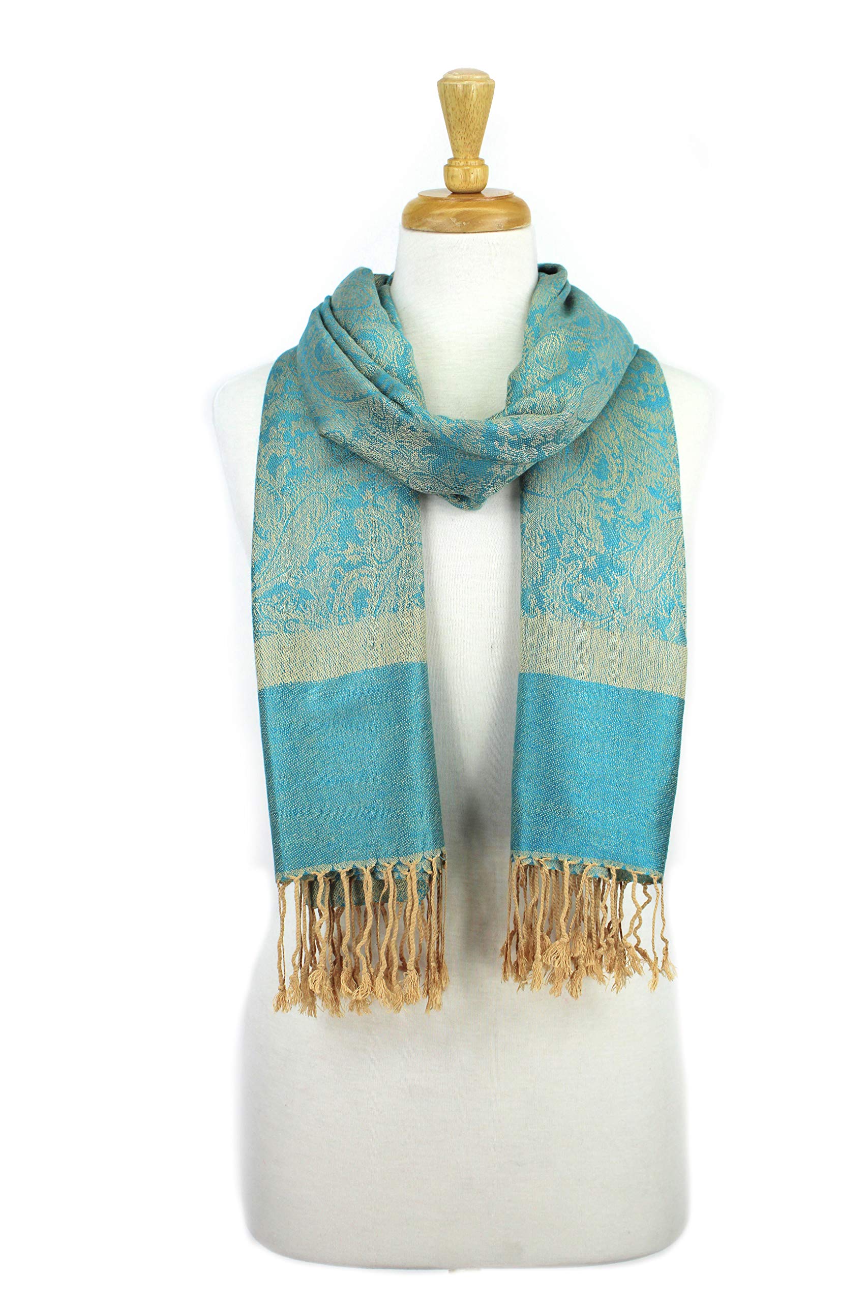 PASKMLNA Paisley Jacquard Pashmina Shawl Wrap Scarf Stole - Elegant Women's Fashion Accessory for Parties, Weddings & Evening Events