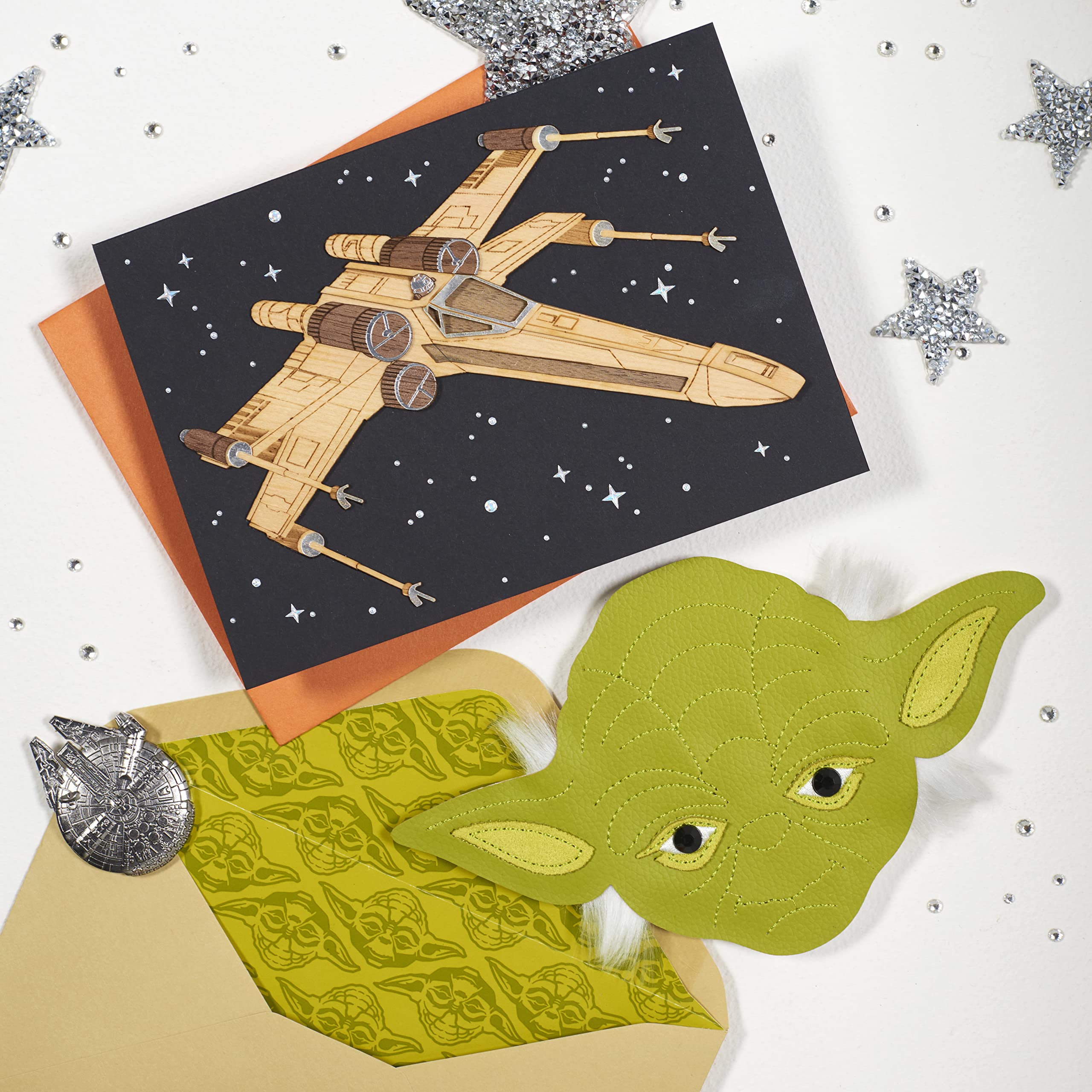 Star Wars Birthday Cards Set - BB-8 & Yoda Themed Greeting Cards (3-Pack) | Perfect for Star Wars Fans, Birthday Parties & Collectors