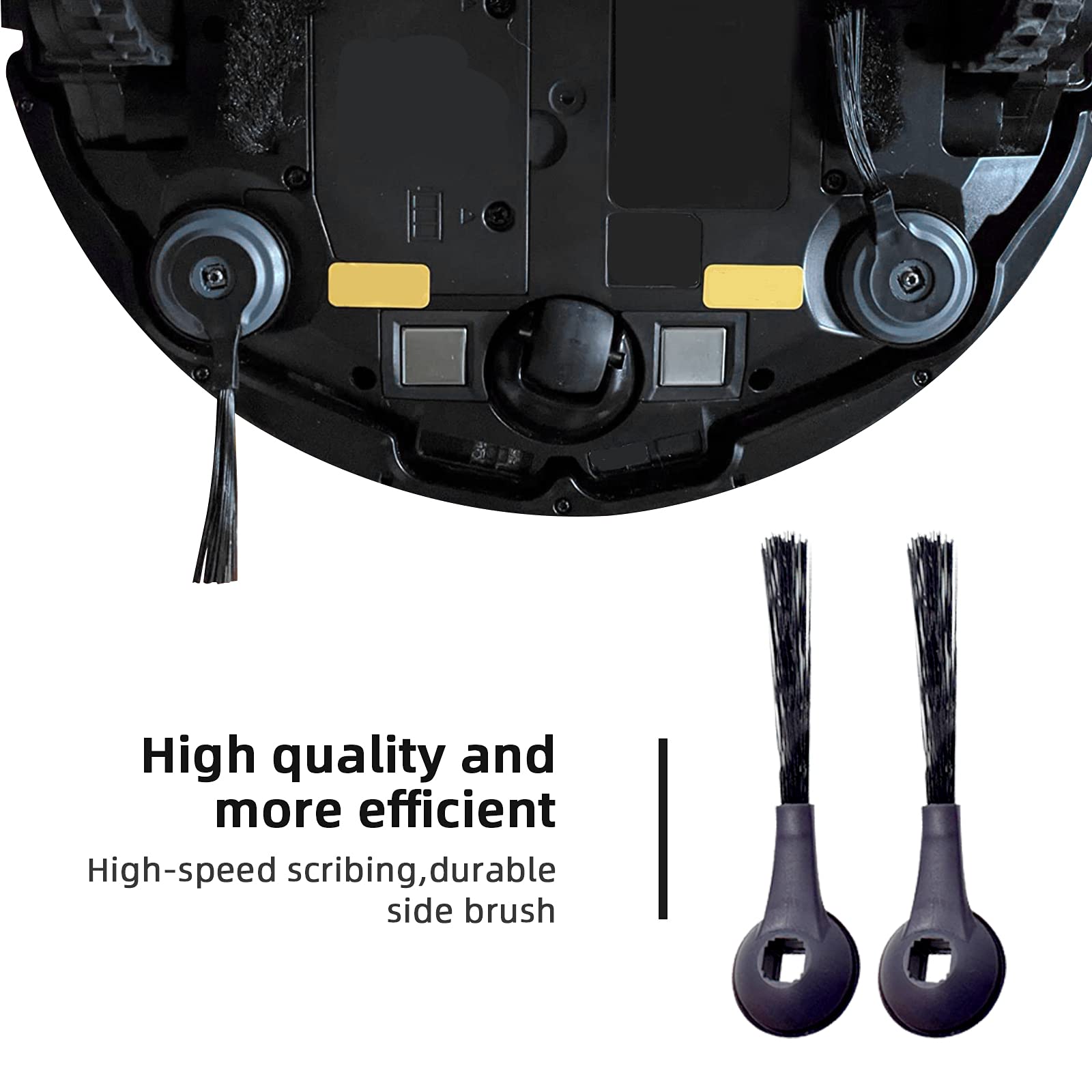 Kingsea 6 Pack Side Brushes - Compatible Replacement for Shark IQ RV1001AE RV101 Vacuum Cleaner - Durable Vacuum Accessories Kit (Black) - Perfect for Deep Cleaning Carpets & Hard Floors