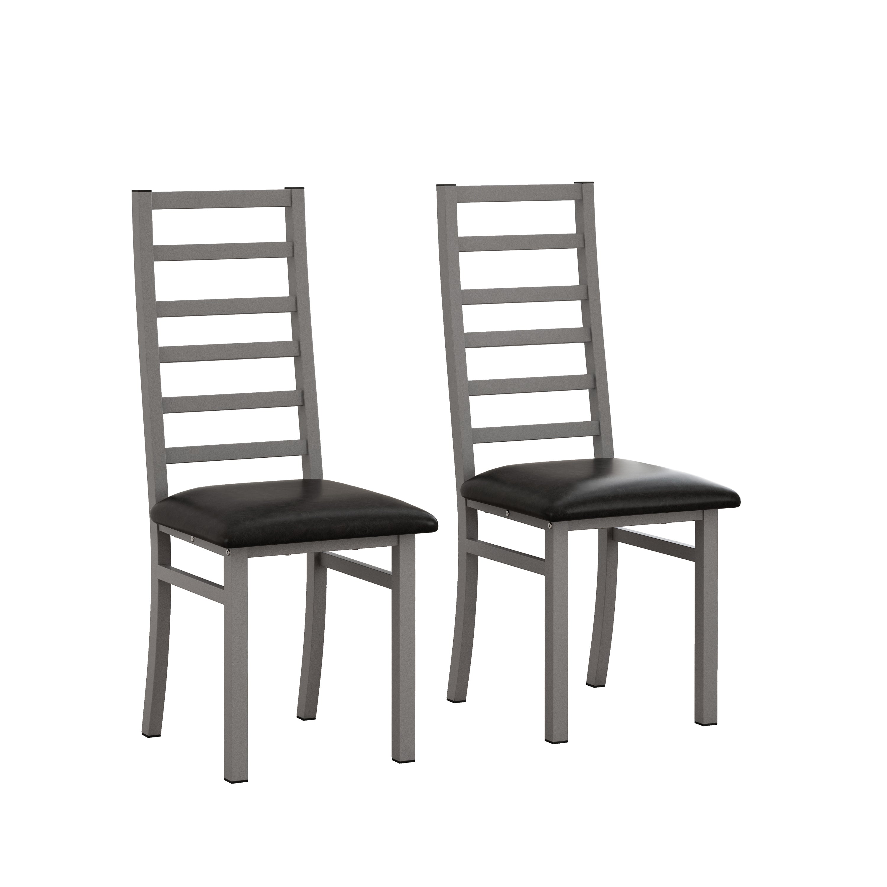 47 Inch Black Tulip Dining Table Set for 2 with Gray Chairs - Perfect for Small Spaces, Dining Rooms & Coffee Shops | Compact Modern Kitchen Table for Couples & Small Families