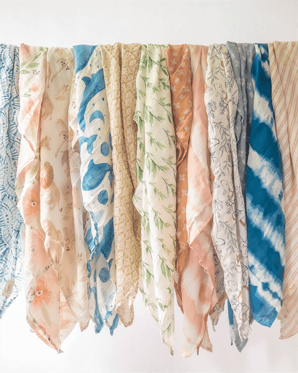 Ezra Baby Cotton Muslin Swaddle Blankets - Soft & Breathable 2-Pack for Newborns | Perfect for Swaddling, Nursing & Stroller Use