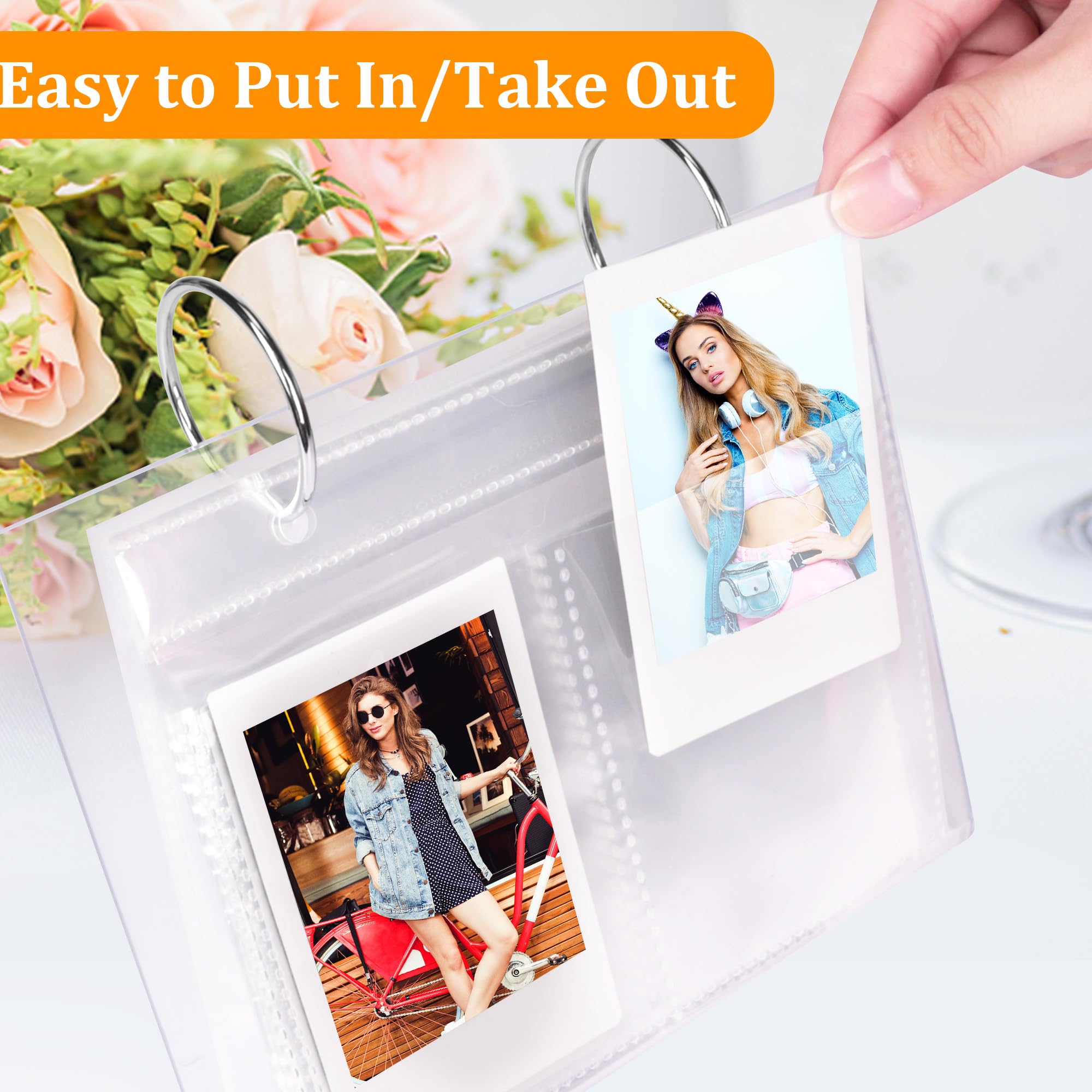 Acrylic Mini Photo Album - 68 Pockets Tabletop Picture Display for 2x3 Inch Photos | Holds Polaroid, Fujifilm, Kpop Photocards & Flashcards | Perfect for Home Decor, Office Display, and Memory Keeping