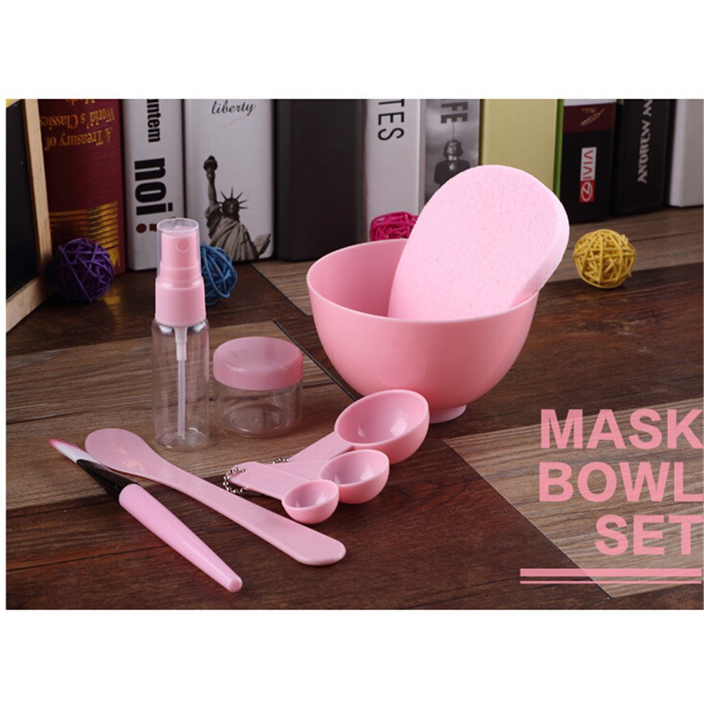 9-Piece Professional Facial Mask Tool Kit - Mask Spoon, Spray Bottle, Spatula & Makeup Brushes - Pink Cosmetic Set for Skincare & Makeup Application - Perfect for Home Spa, Salon & Beauty Enthusiasts
