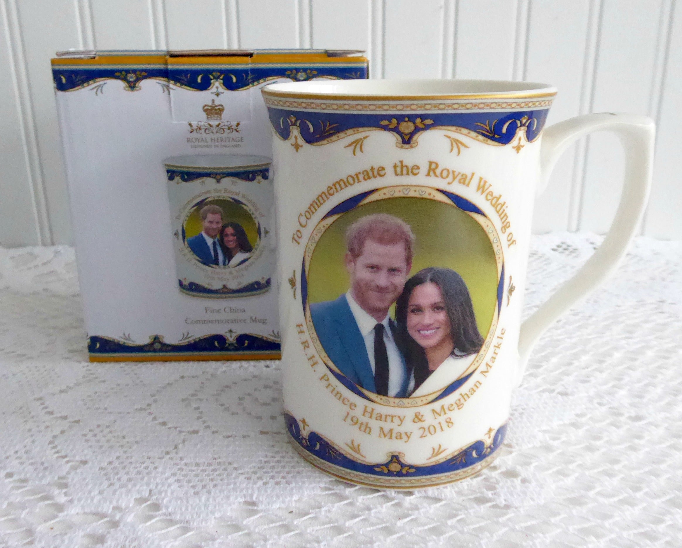 Prince Harry & Meghan Markle Royal Wedding Commemorative Mug - Premium English Bone China Collectible (2018 Limited Edition Gift Box) - Perfect for Tea Time, Royal Memorabilia Collection & British Souvenir Gifts