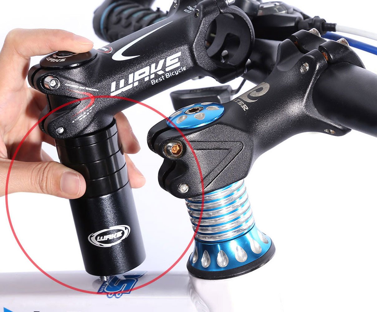 WAKE Bike Stem Riser - Adjustable Aluminum Alloy Fork Stem Extender & Handlebar Raiser for Mountain Bike, Road Bike, MTB, BMX, Fixie - Perfect for Upright Riding Comfort & Improved Bike Fit