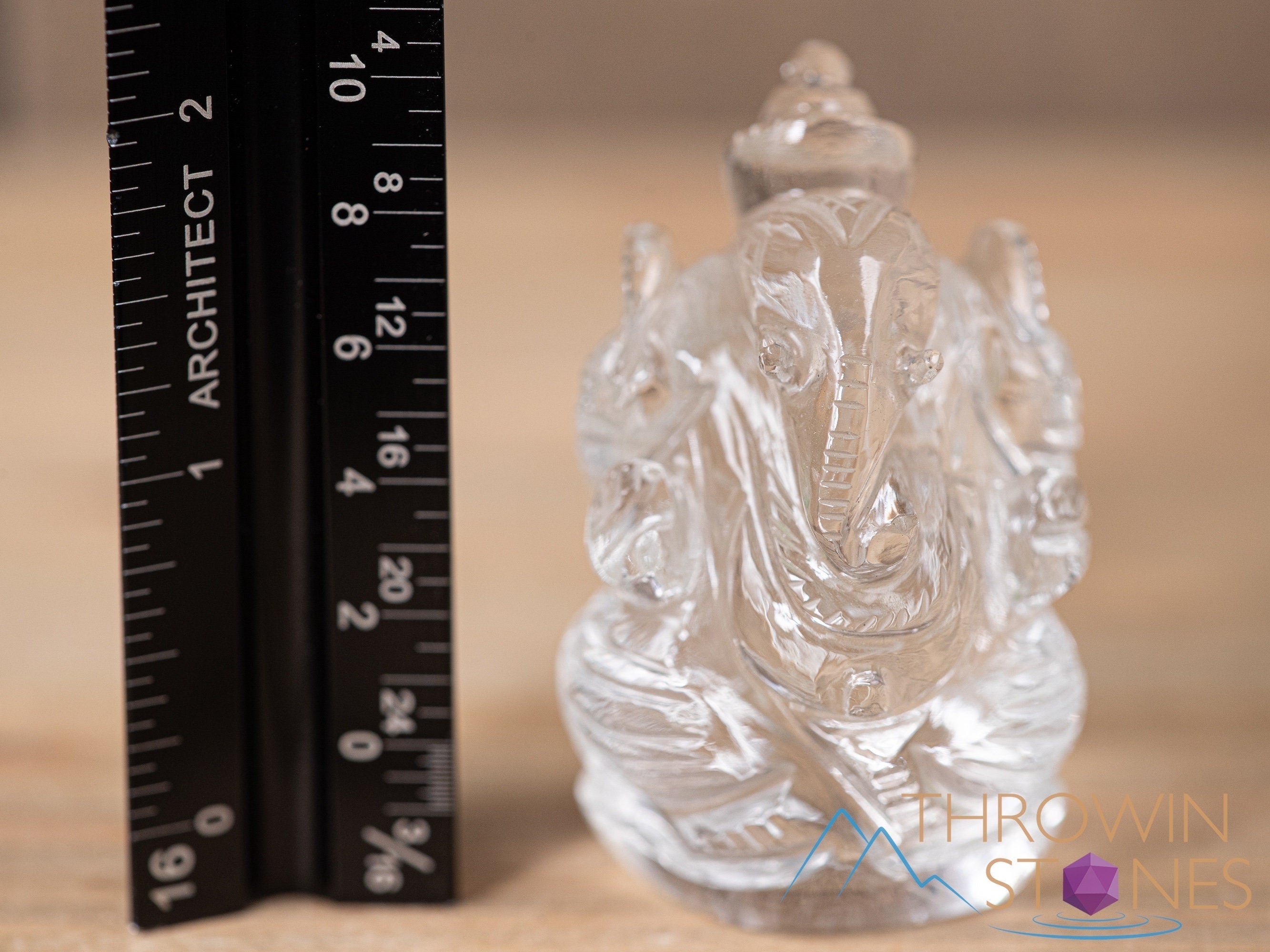Himalayan Clear Quartz Ganesha Statue - Hand Carved Lord Ganesh Crystal Sculpture for Home Decor, Meditation & Spiritual Healing | Feng Shui Gift & Yoga Altar Centerpiece