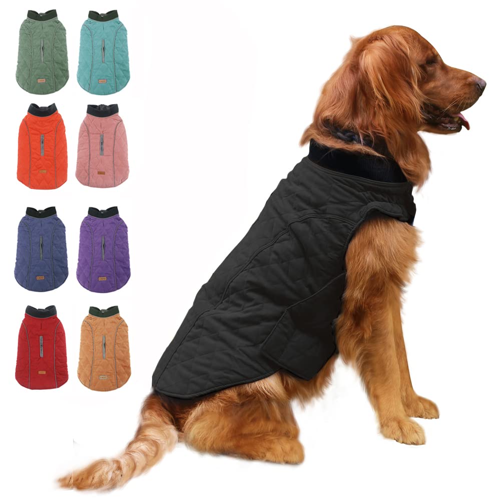 **EMUST Windproof Winter Dog Jacket for Small Dogs - Warm Puppy Coat with Lofty Collar, Cold Weather Protection (Small, Black) - Perfect for Outdoor Walks & Winter Adventures**