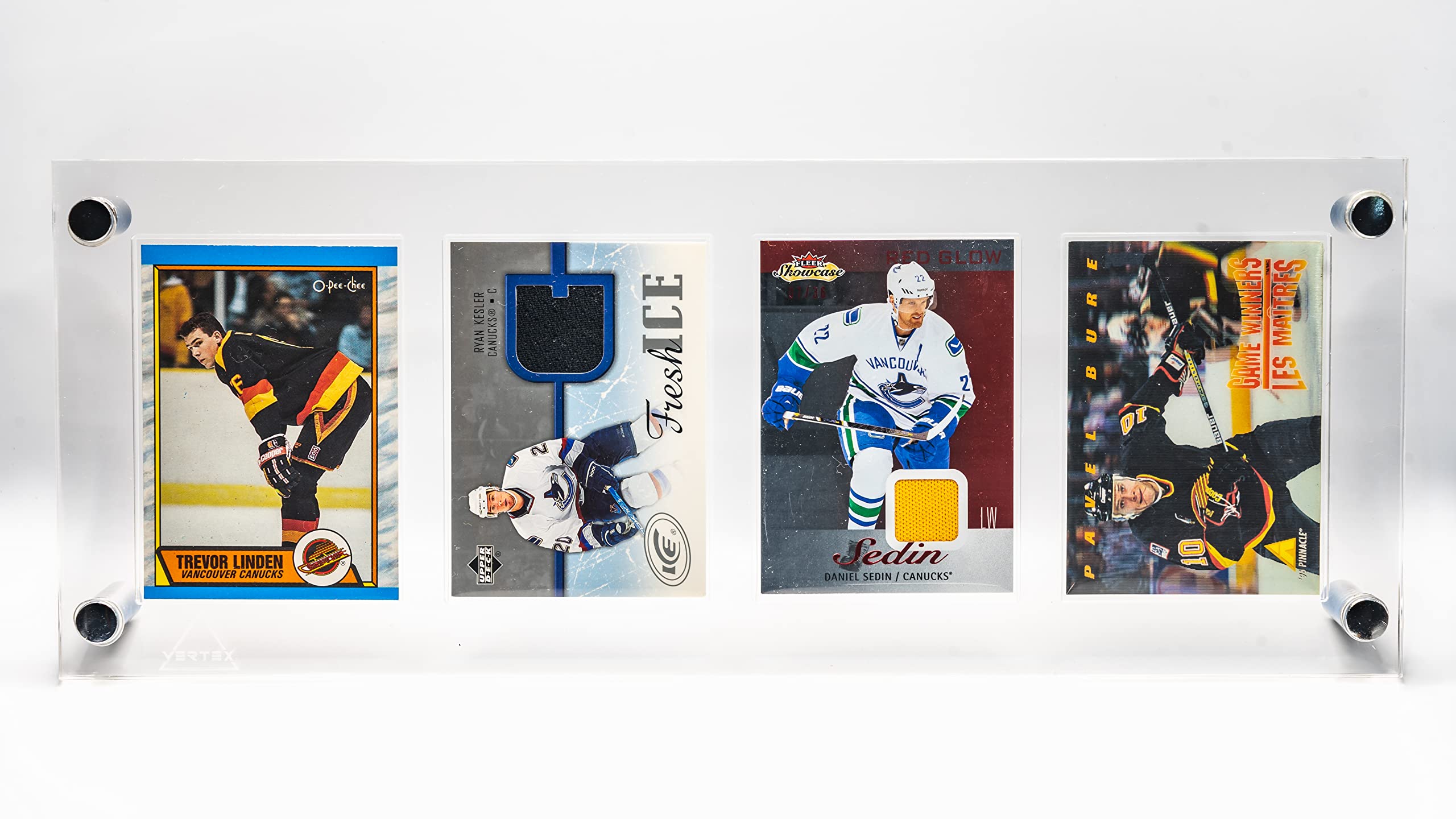 4-Slot Clear Acrylic Trading Card Display Stand with UV Protection - Perfect for Pokemon, Magic, and Sports Card Collections - Ideal for Showcasing Valuable Cards at Home or in Stores