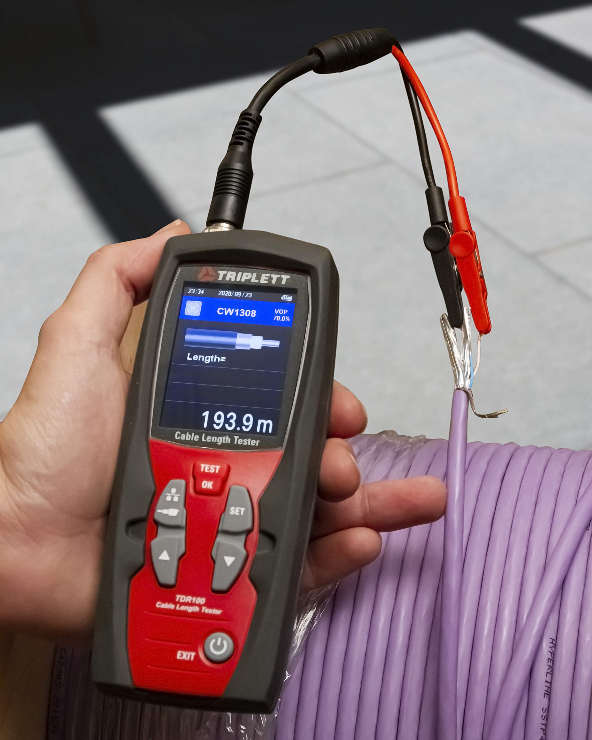 Triplett TDR100 Digital Cable Length Tester & Time Domain Reflectometer - Professional Network Cable Analyzer for Ethernet, Coaxial & Telephone Lines (Perfect for IT Technicians & Network Installations)