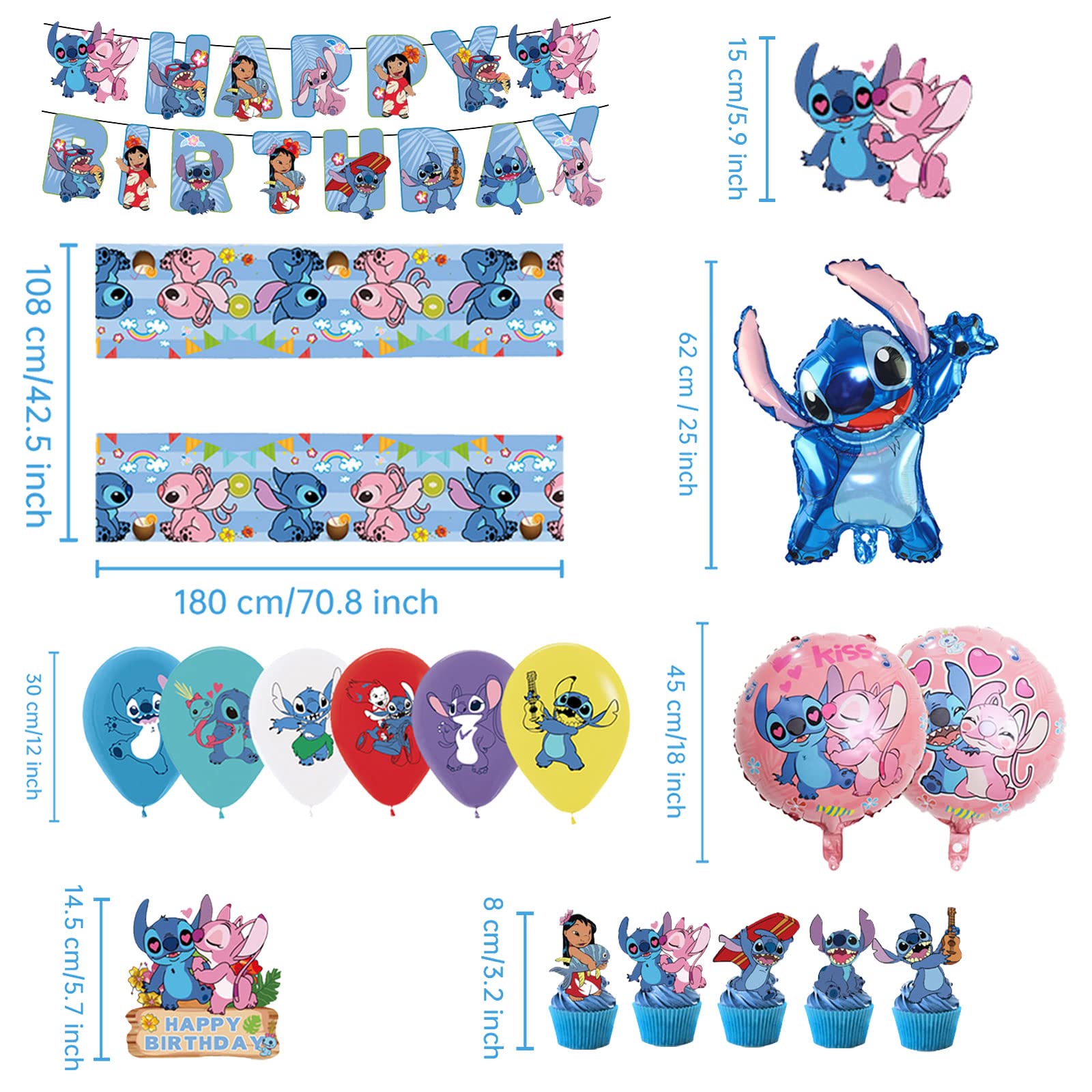 98-Piece Kids Birthday Party Decorations Set - Banners, Latex Balloons, Cupcake Toppers & Stickers for Boys & Girls | Perfect for Birthday Celebrations, Classroom Parties & Special Events