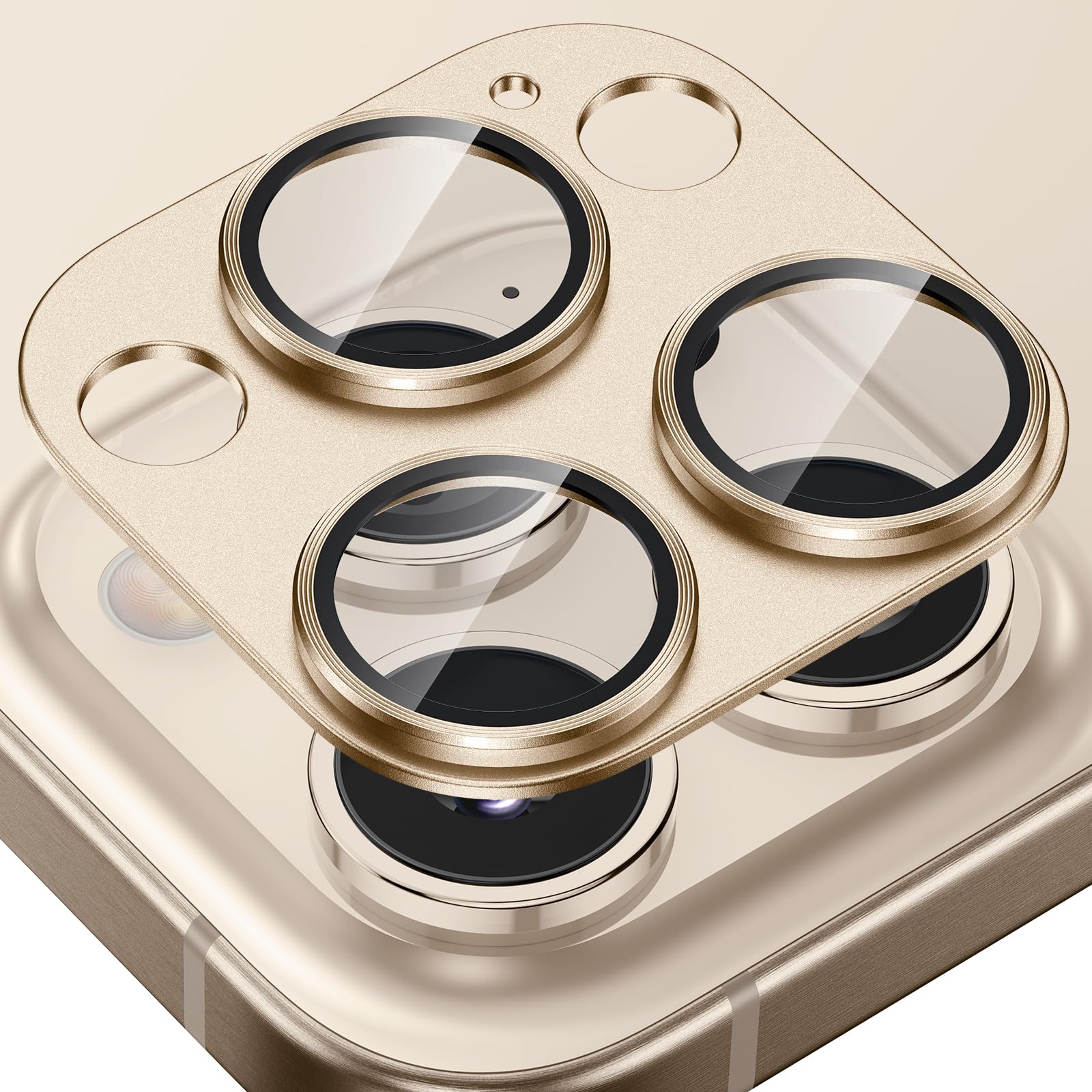Tensea Camera Lens Protector for iPhone 16 Pro/Pro Max & iPhone 15 Pro/Pro Max - Metal Aluminum Alloy Tempered Glass Cover - Case Friendly Accessories - Perfect for Outdoor Photography, Travel & Daily Protection