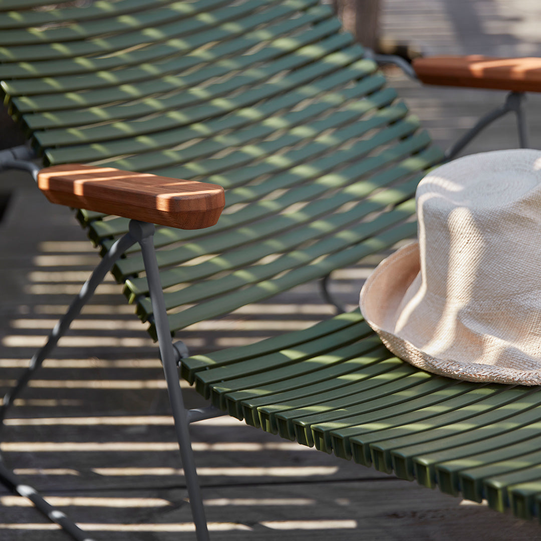 Premium Click Outdoor Sunlounger - Adjustable Reclining Beach Chair with Cup Holder & Carry Strap - Perfect for Poolside, Backyard, Beach & Patio Relaxation