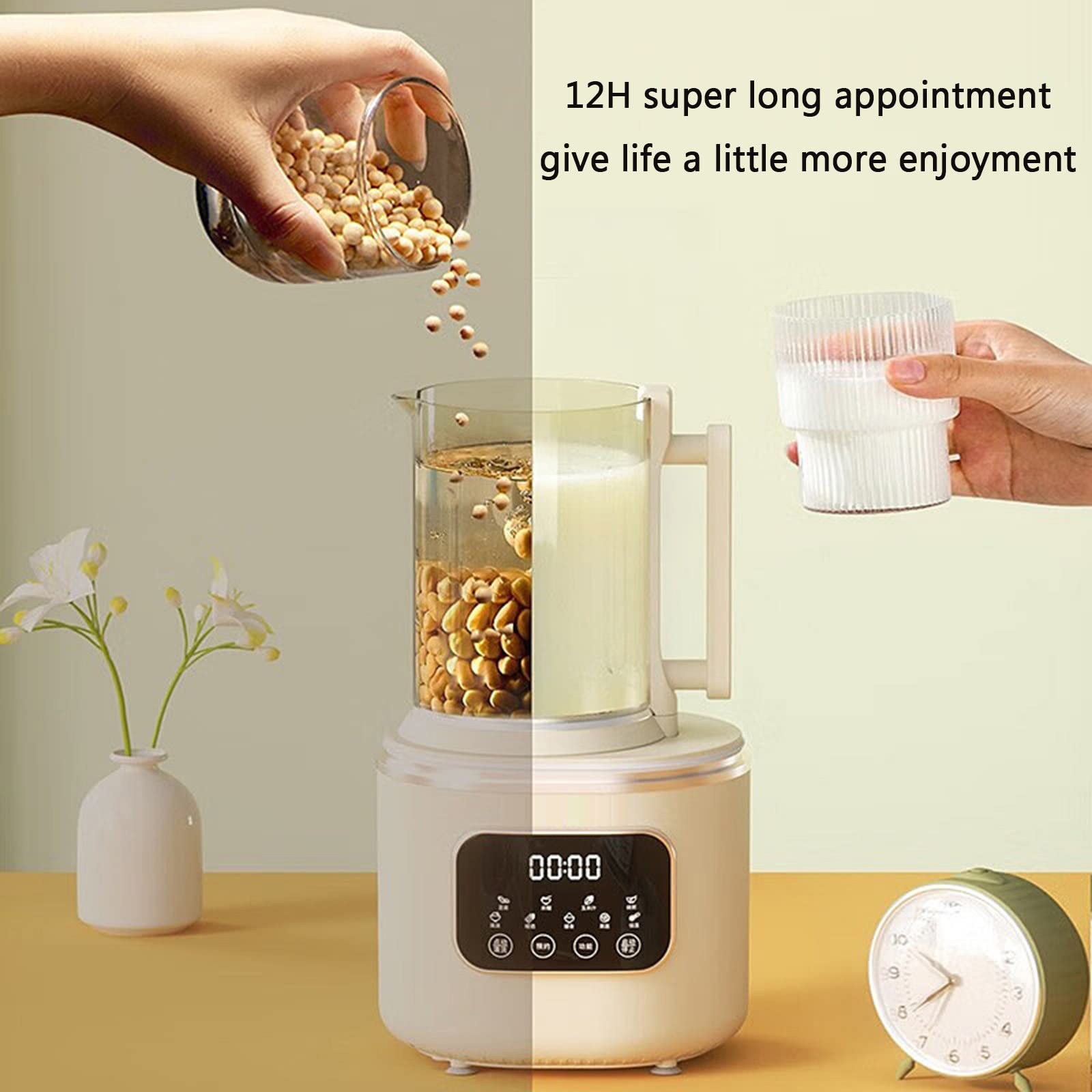 QBREZA Quiet Wall Breaking Blender - Automatic Soy Milk Maker, Multi-Function Cooking Machine for Home Use | Perfect for Healthy Breakfast, Smoothies & Hot Soups