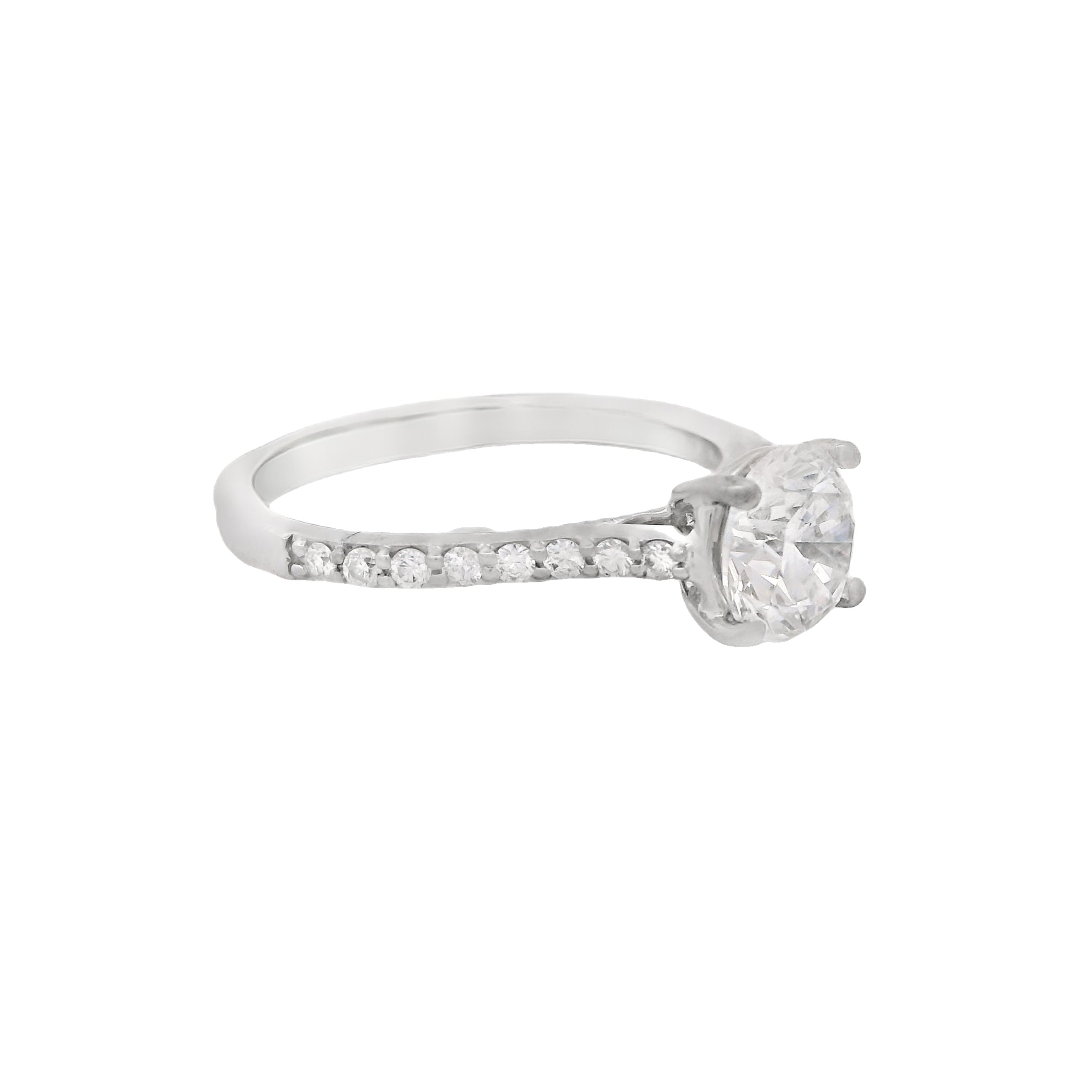 18K White Gold Engagement Ring 1.19CT VVS Hybrid Diamonds JTJ™ - Perfect for Proposals, Anniversaries & Wedding Jewelry Gifts