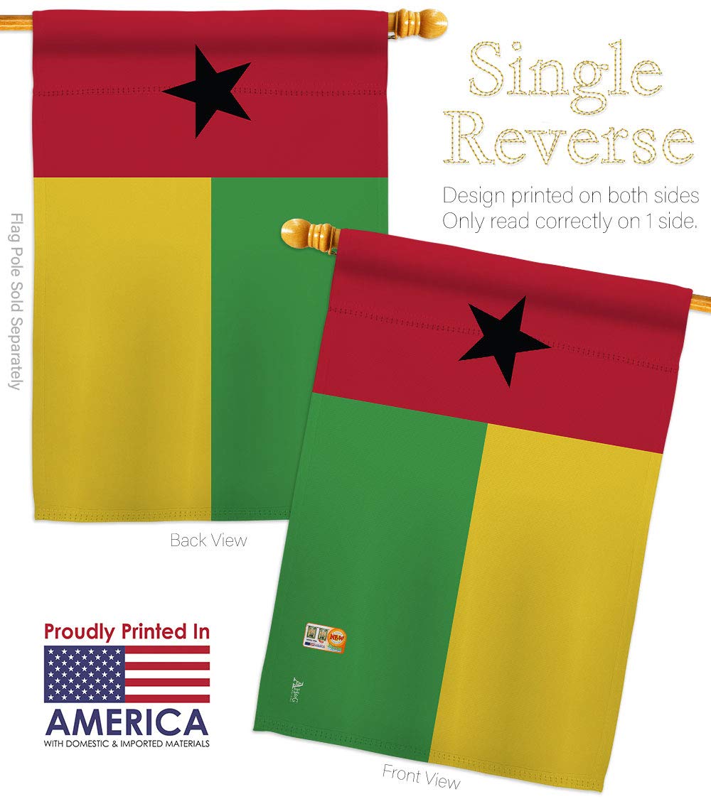 Guinea-Bissau Garden House Flags Kit - 28x40 Inch Decorative Yard Banner - International Country Regional Flags for Outdoor Decor - Made in USA - Perfect for National Pride, World Festivals & Cultural Events