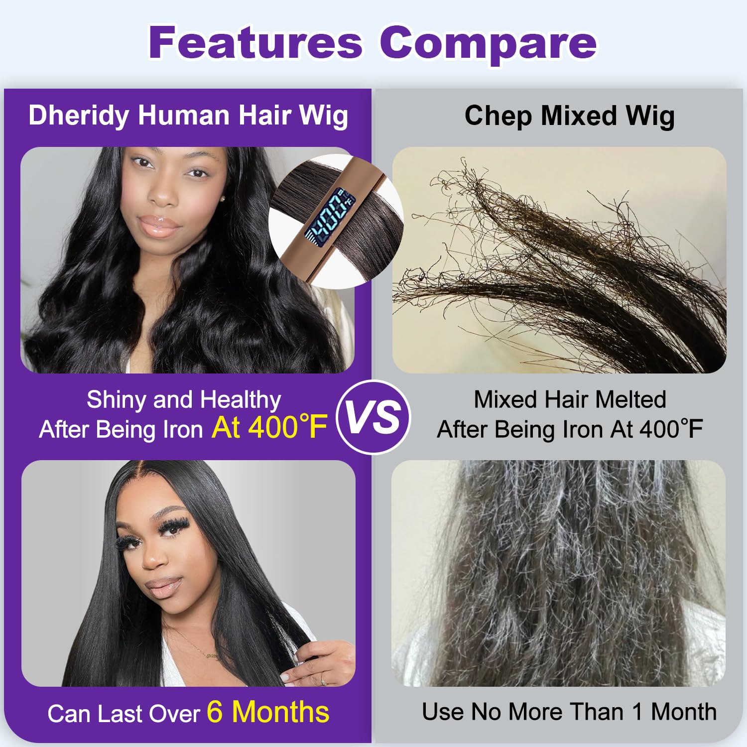 250% Density 6x4 Glueless Human Hair Wig - Pre Plucked, Pre Cut, Skinlike HD Straight Lace Closure - 100% Human Hair Wigs for Black Women - 26 Inch Middle Part with Tiny Knots - Perfect for Daily Wear, Special Occasions & Protective Styling