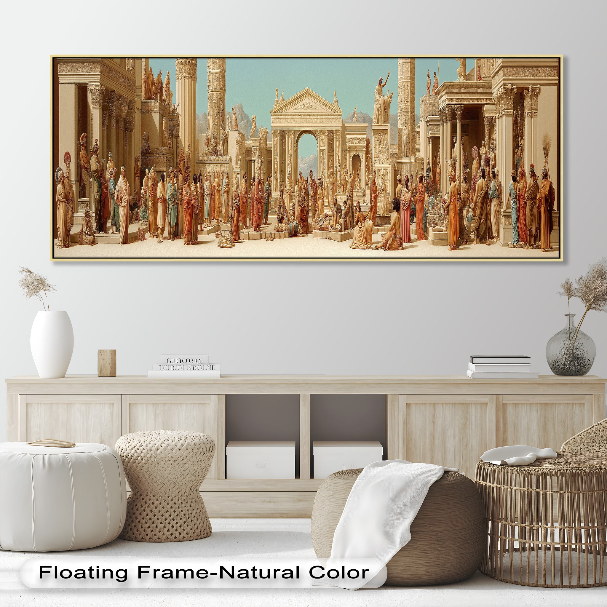 Ancient Agora Gathering - Roman Forum Oil Painting Wall Art | Historical Landscape Artwork | Perfect for Home Decor, Office & Gallery Display