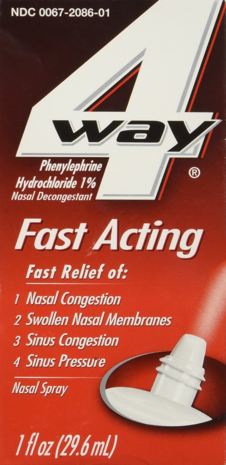 Fast-Acting 4-Way Nasal Decongestant Spray - 1 fl oz (6 Pack) | Instant Relief for Sinus Pressure, Allergies & Cold Symptoms | Perfect for Travel, Home & Office Use