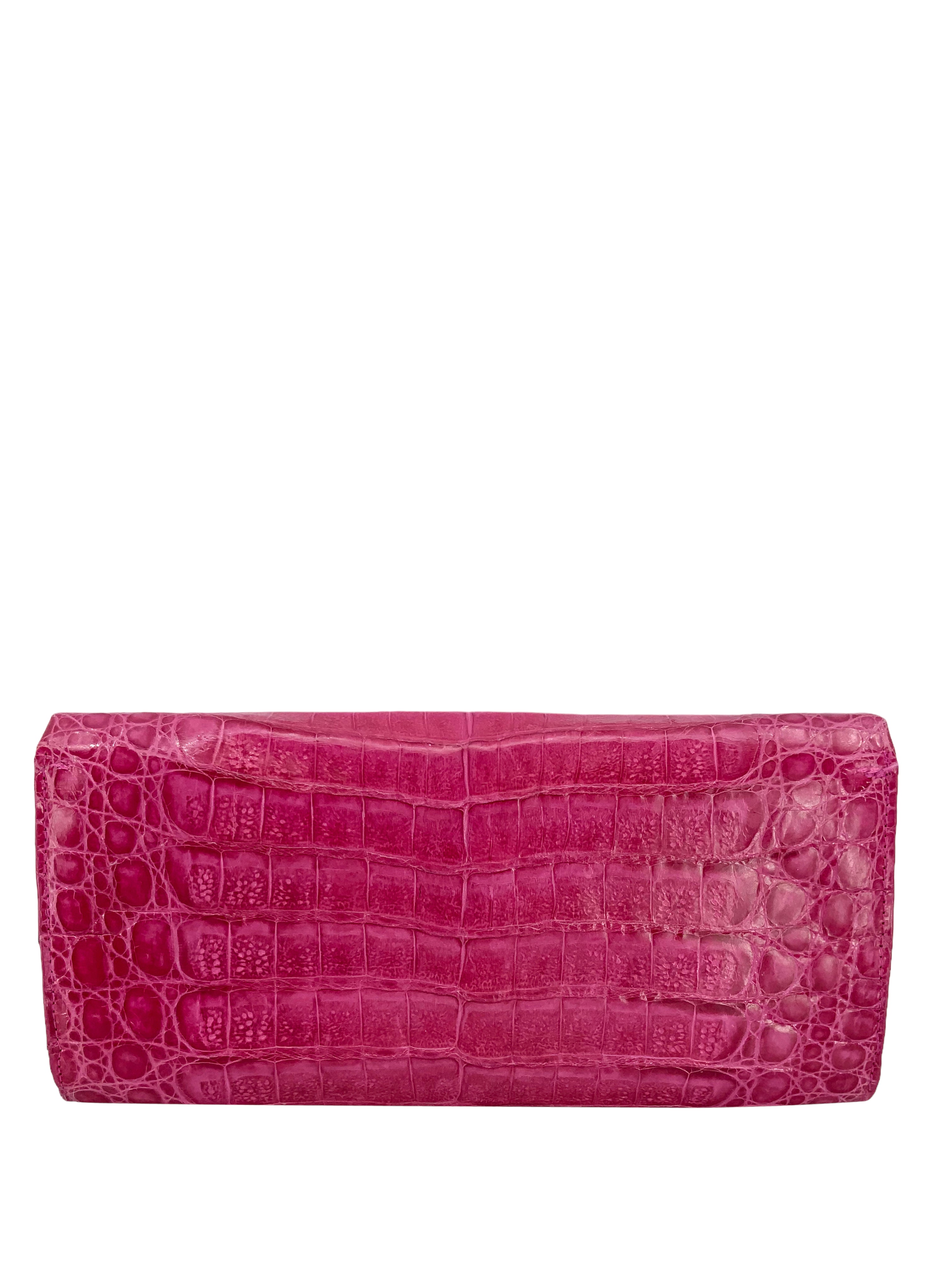 Nancy Gonzalez Genuine Crocodile Small Flap Clutch Bag - Luxury Women's Handbag for Evening Parties, Weddings & Special Occasions