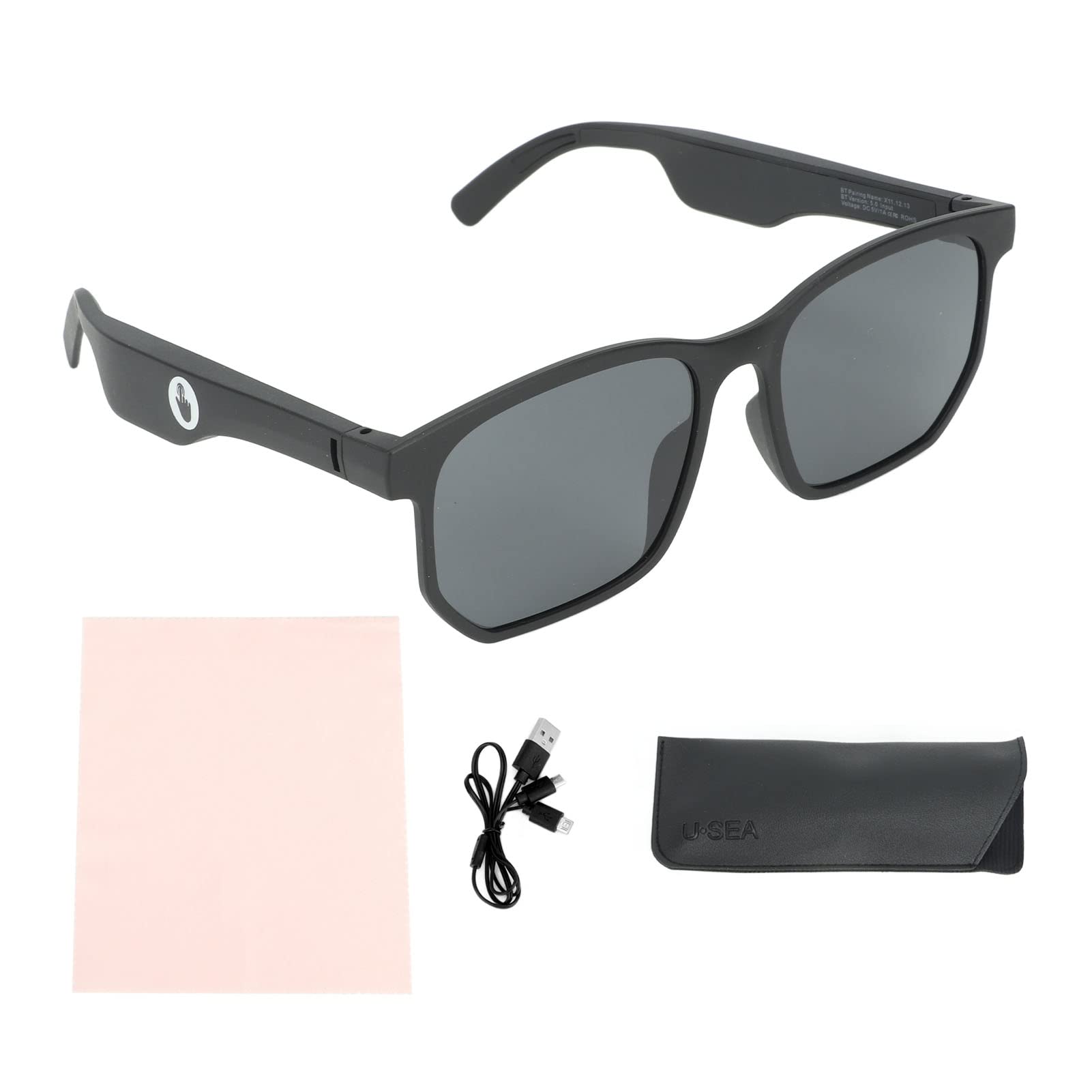 Gavigain Smart Sunglasses for Women - Lightweight 5.0 Bluetooth Audio Glasses with Built-in Microphone & Speakers, Hands-Free Calling & Music (Black) - Perfect for Running, Cycling & Outdoor Activities