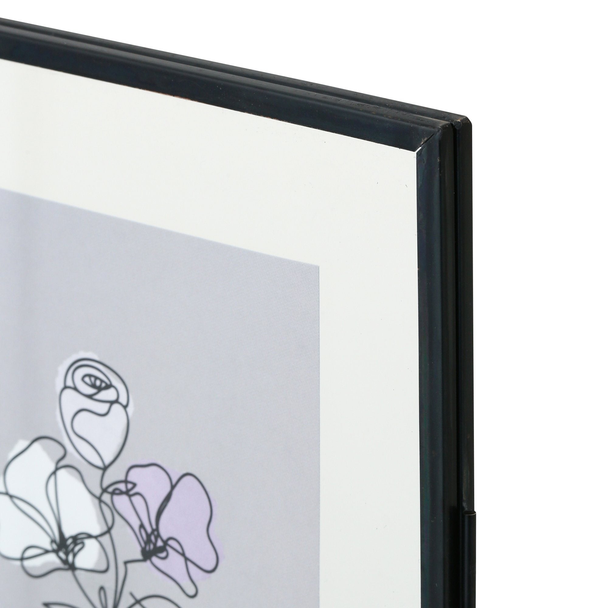 Black Metal Glass Frame with 2 Windows - Perfect for Home Office, Living Room, and Modern Interior Decor