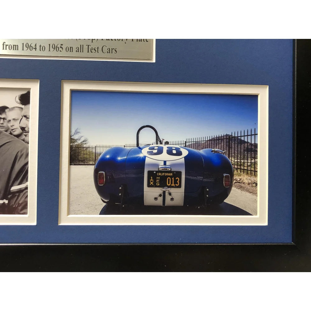Authentic Carroll Shelby Framed Movie Prop Plate - Ford vs Ferrari Cobra Mustang Photo Memorabilia - Perfect for Racing Fans & Movie Collectors - Home Theater Decor, Man Cave Display, Gift for Car Enthusiasts