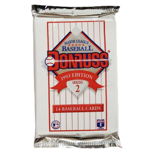 1993 Donruss Series 2 Baseball Cards Unopened Pack - Vintage MLB Trading Cards Collection for Sports Memorabilia & Gift Giving