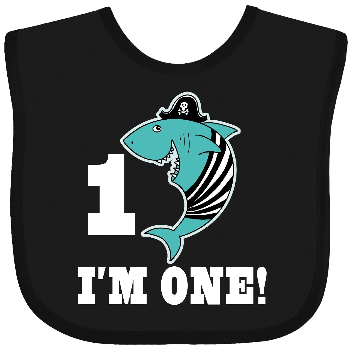1st Birthday Shark Party Bib - Cute Pirate Baby Bib for 1 Year Old - Perfect for Shark Themed Birthday Party & Baby Shower Gifts