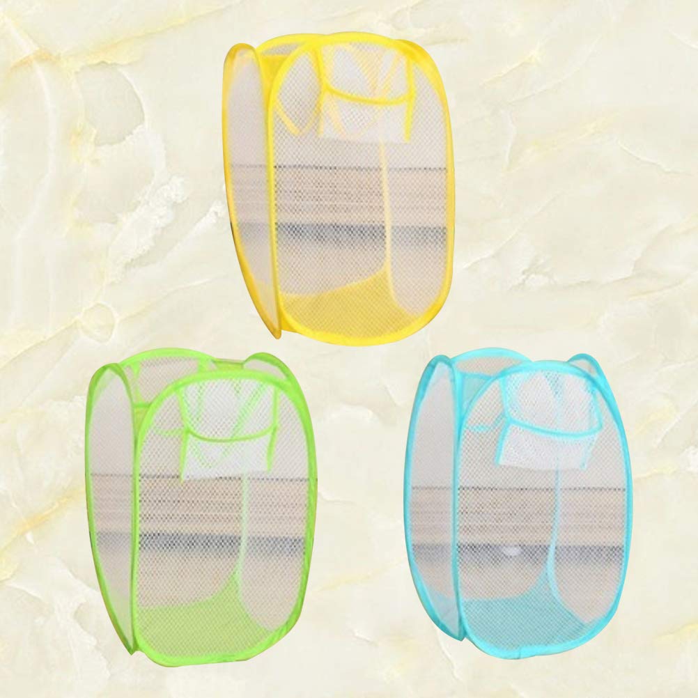 DOITOOL 3-Pack Collapsible Laundry Hamper for Kids - Foldable Dirty Clothes Basket with Handles, Portable Laundry Organizer for Bathroom, Bedroom & Nursery - Perfect for Laundry Storage, Toy Organization & Travel Use