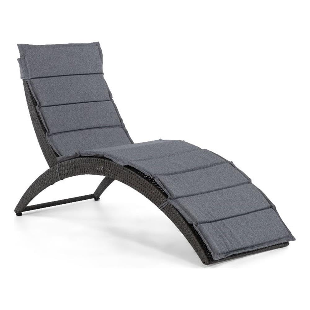 Furniture of America Muse & Lounge Co. Fields Outdoor Chaise Lounge - Gray PE Wicker Rattan Patio Furniture for Poolside, Garden & Backyard Relaxation