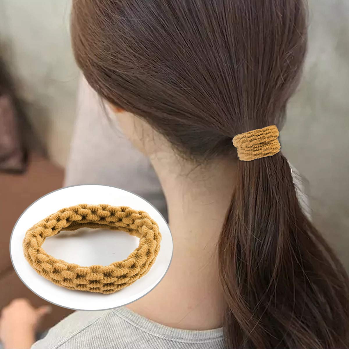 100 Pcs Hair Bobbles for Women & Girls - Soft Cotton Elastic Hair Bands in 10 Colors - Stretchable Hair Ties for Ponytails, Braids & Everyday Hairstyles