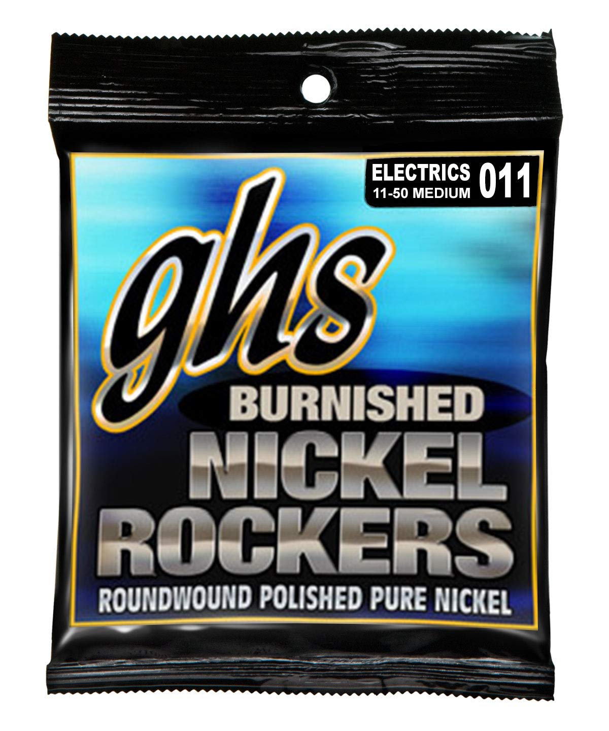 GHS BNR-M Burnished Nickel Rockers Electric Guitar Strings - 11-50 Medium Gauge, Polished Pure Nickel for Smooth Playability & Warm Tone | Perfect for Rock, Blues & Live Performances