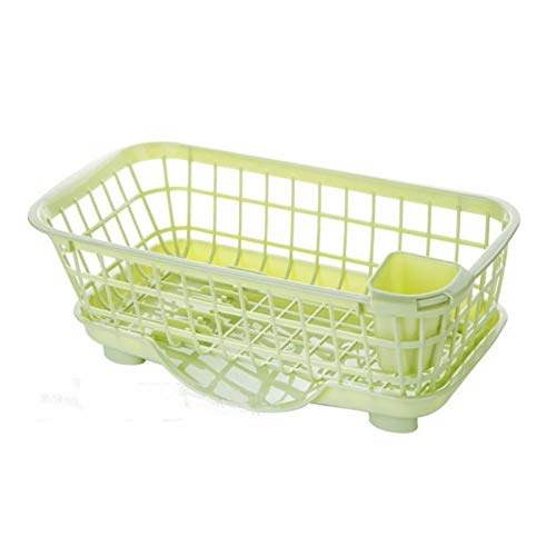 QZH Green Kitchen Sink Dish Drying Rack - Stainless Steel Drainer Basket, Utensil Holder & Organizer Tray for Efficient Dishwashing, Chopsticks and Bowl Storage - Perfect for Small Kitchens and Countertop Space Saving