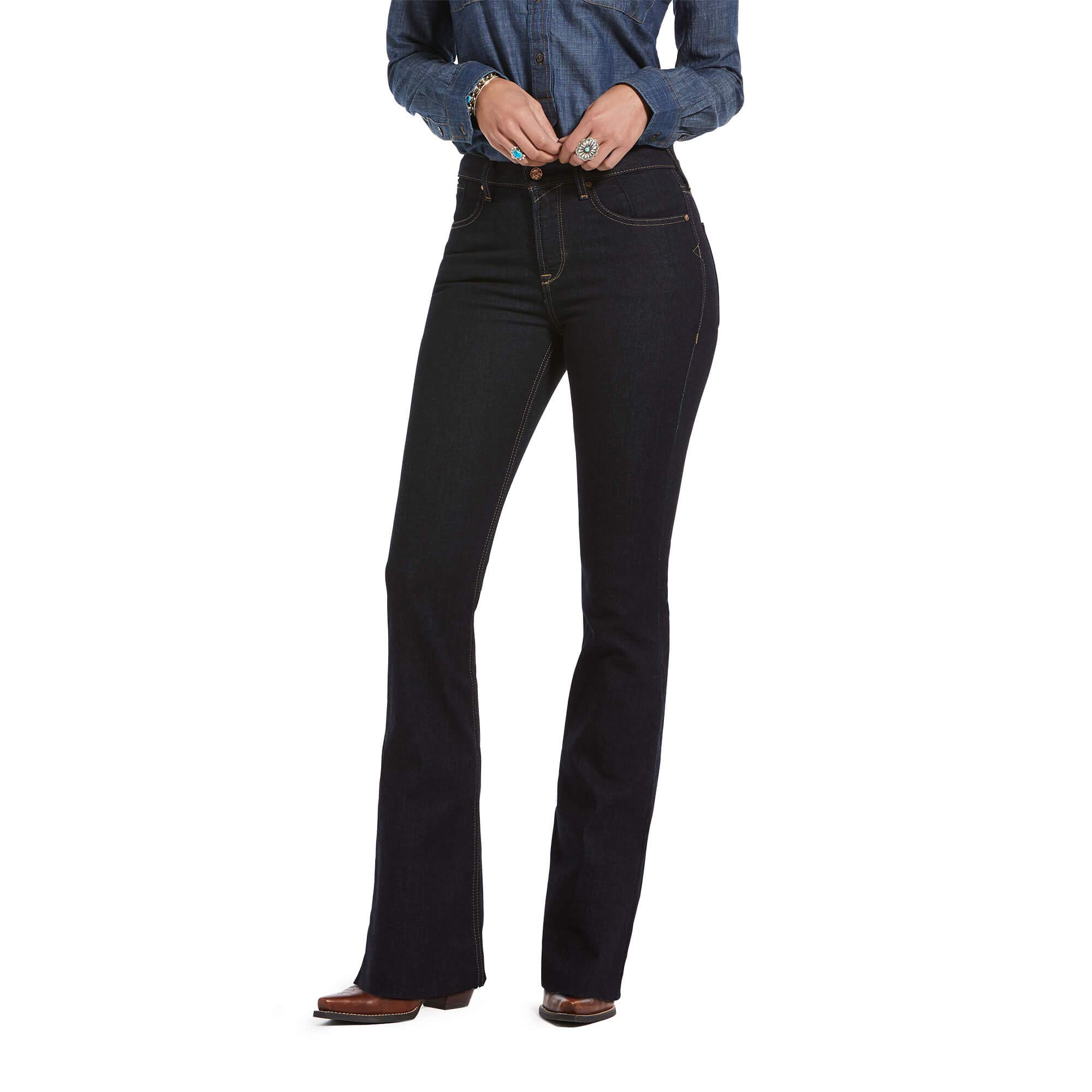 ARIAT Women's Premium High Rise Flare Jeans - Comfortable Stretch Denim Pants for Casual Wear & Western Style Outfits