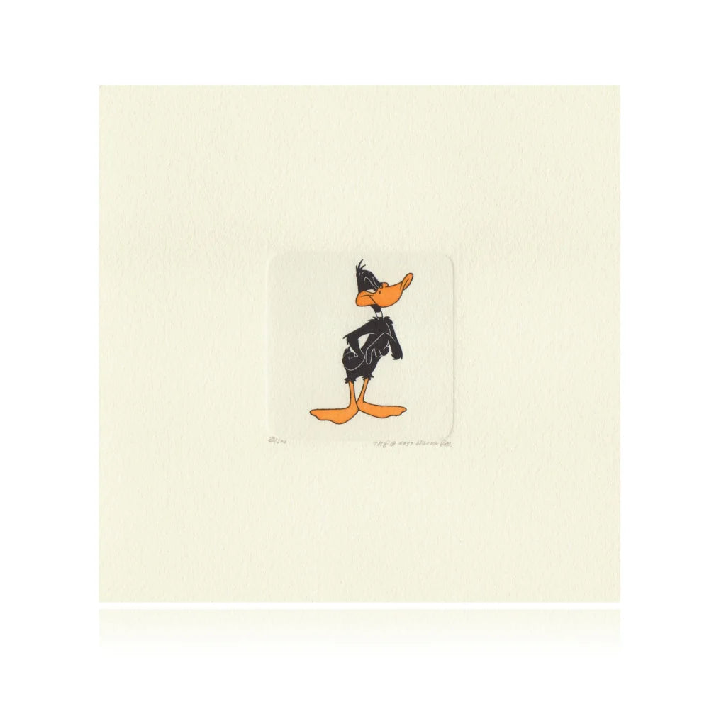 Vintage Daffy Duck Etching Artwork by Sowa & Reiser - Hand-Painted Looney Tunes Collectible #D/500 - Perfect for Cartoon Fans & Home Decor