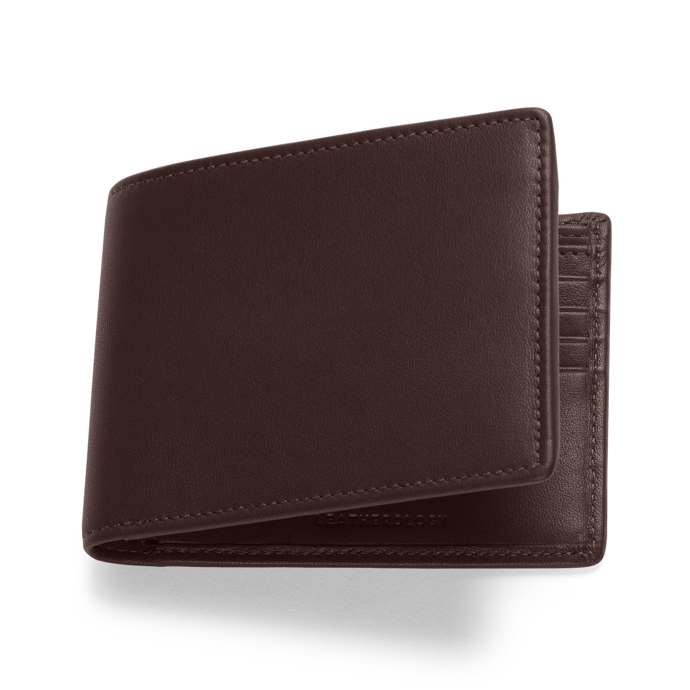 RFID Blocking Bifold Leather Wallet with Flap - Premium Brown Genuine Leather for Men - Perfect for Everyday Use, Travel & Business