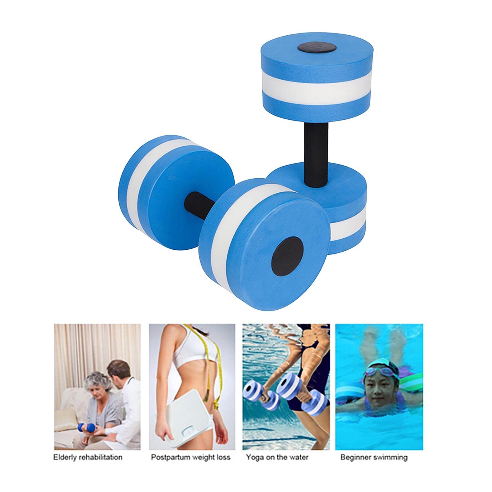 Aqua Fitness Dumbbells - 1 Pair EVA Foam Water Dumbbells for Pool Workouts, Swimming Resistance Training & Aquatic Aerobic Exercise | Perfect for Water Aerobics, Swim Training & Pool Fitness Classes