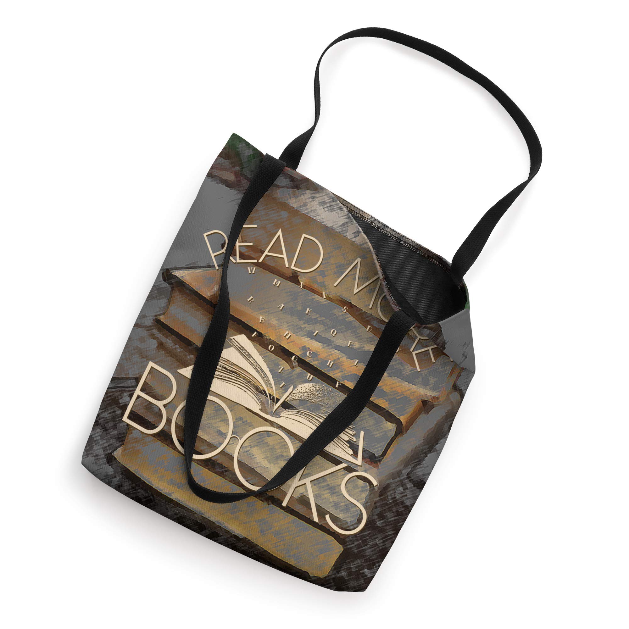 Stylish Read More Books Tote Bag - Durable Canvas Book Lover Gift for Women & Men - Perfect for Library, Bookstore & Everyday Use