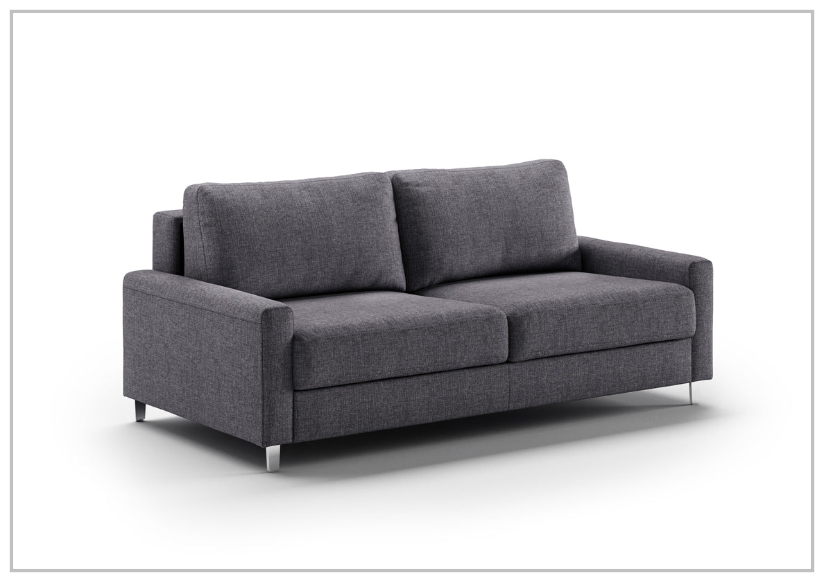 Luonto Nico Fabric Sleeper Sofa - Convertible Bed with Walnut or Chrome Legs - Full, Queen & King Size Options - Perfect for Small Spaces, Guest Rooms & Apartments