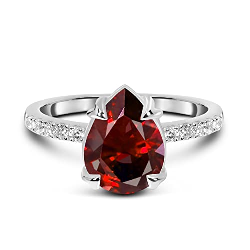 Silver Garnet Ring - Nymph