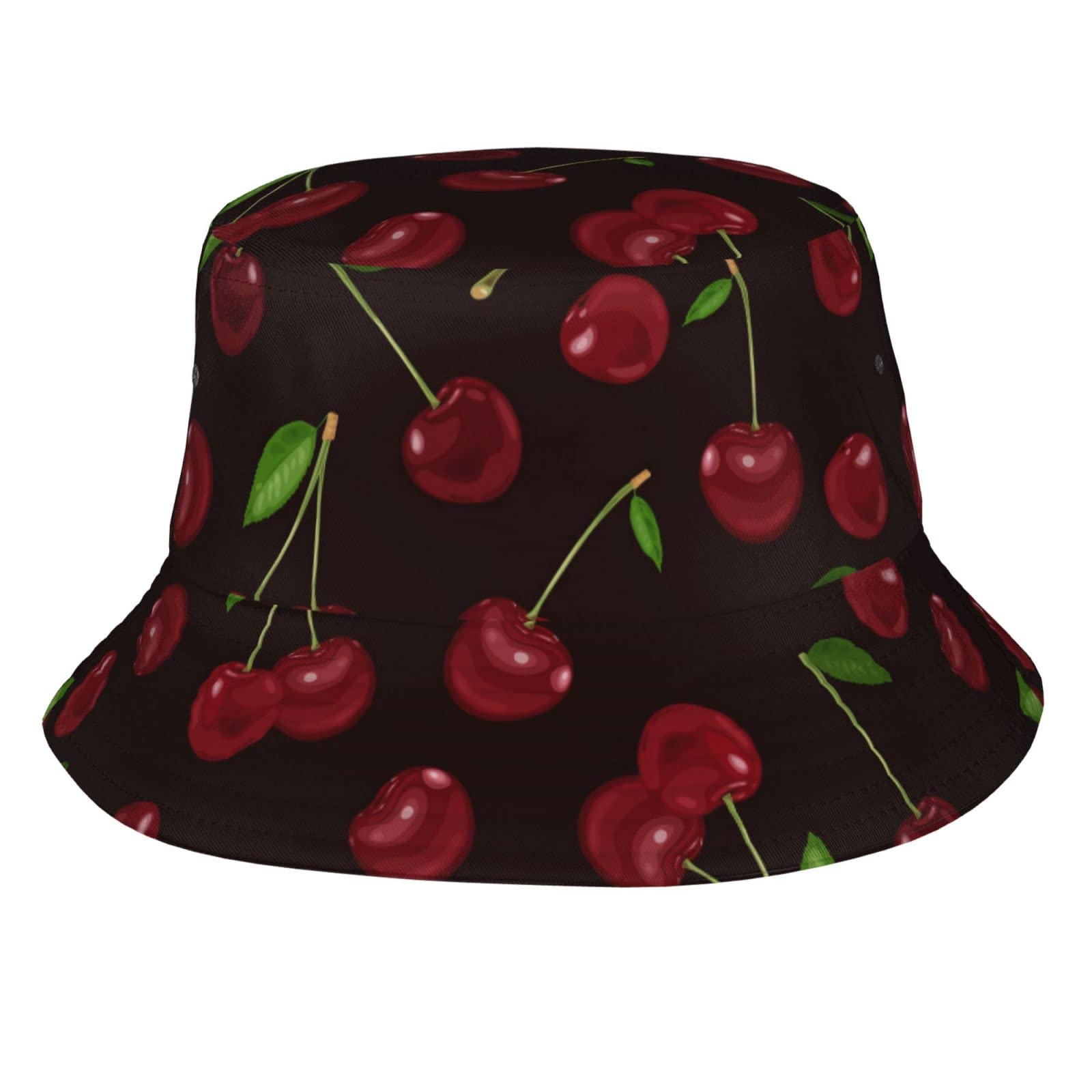 Unisex Doodle Strawberry Print Bucket Hat - Sun Protection for Men & Women - Perfect for Travel, Beach & Outdoor Activities