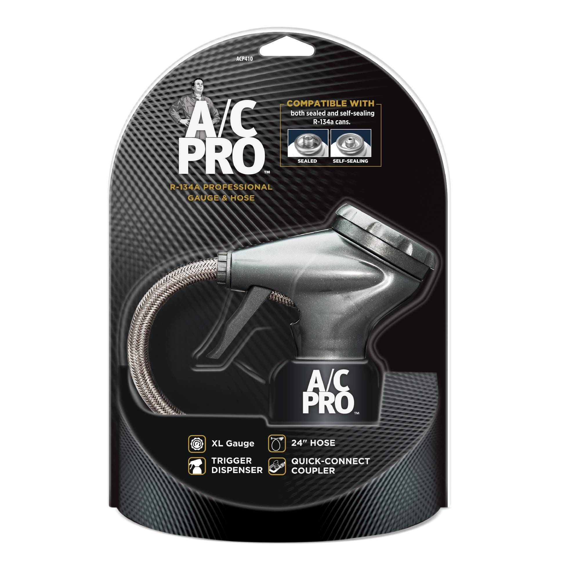InterDynamics Car AC Gauge & Hose Kit - A/C Pro Recharge for Cars & Trucks - 24