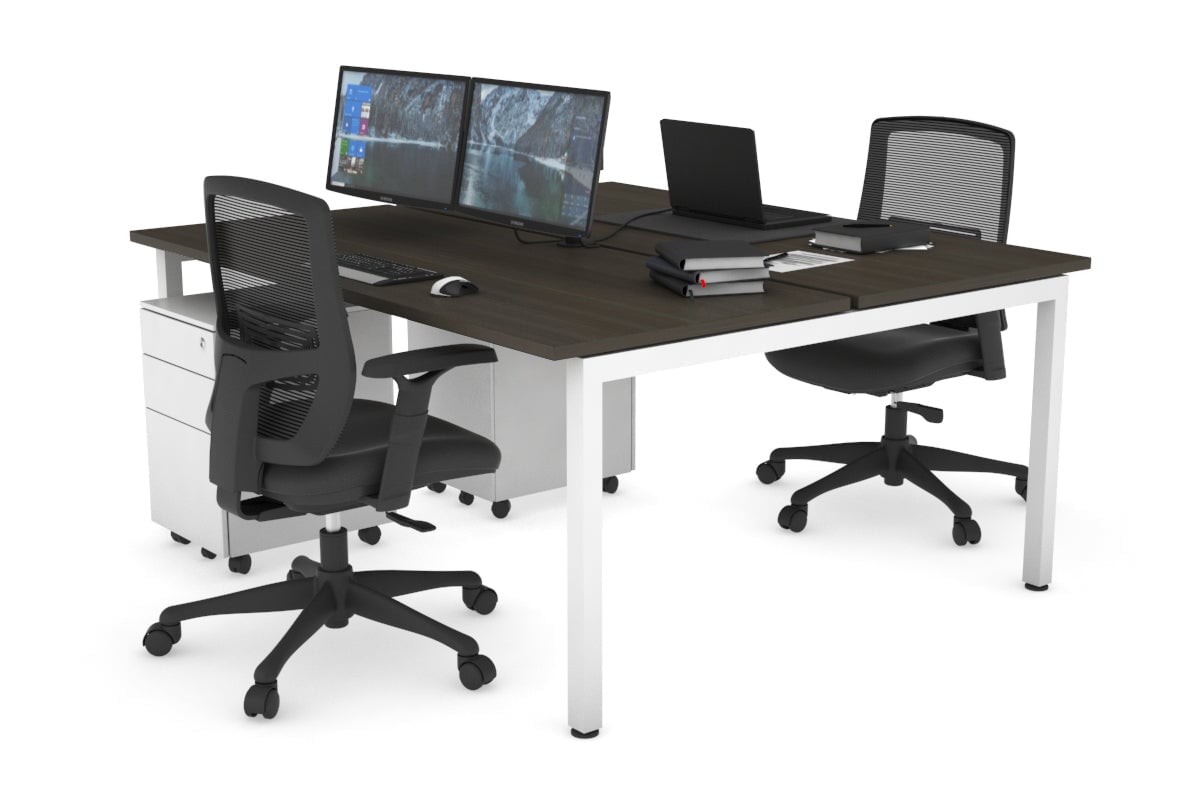 Quadro Square Legs 2 Person Office Workstation Desk [63