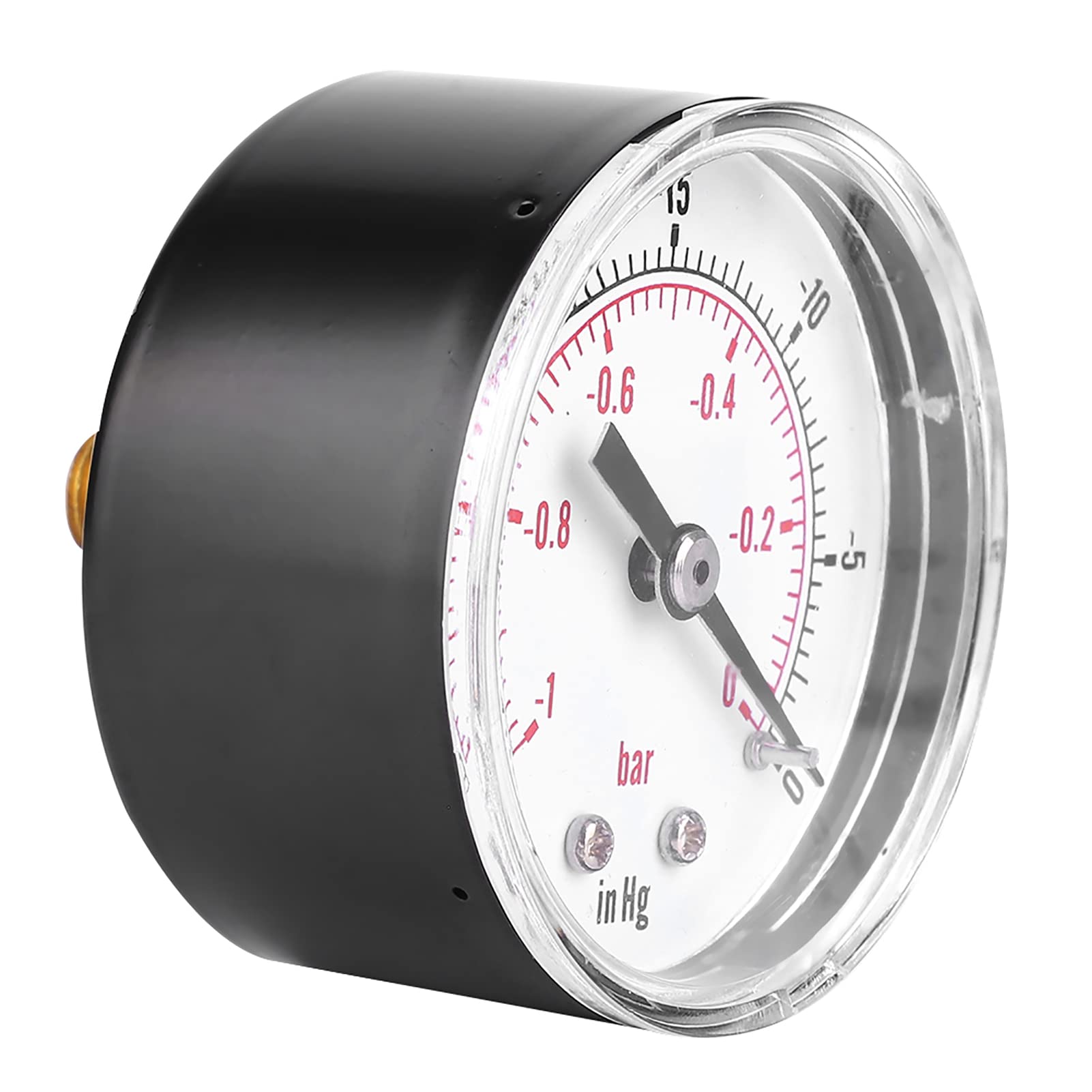 1/8 BSPT Back Connection Vacuum Gauge with Clear Transparent Cover - Accurate Pressure Measurement for Air, Water, Oil & Gas - Ideal for HVAC, Automotive & Industrial Applications