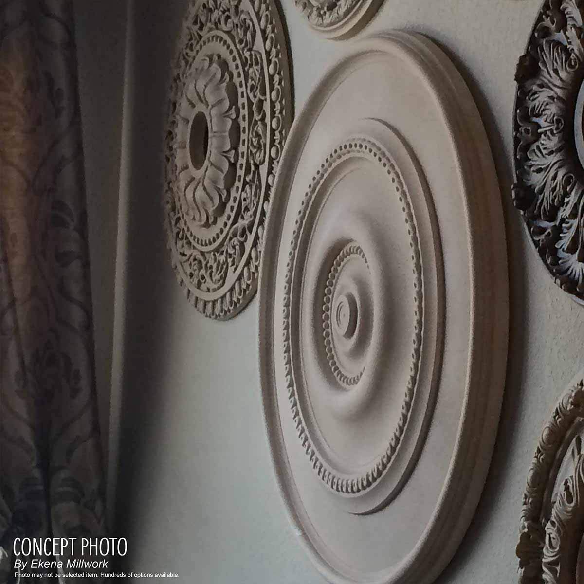 Ekena Millwork Brunswick Hand-Painted Firebrick Ceiling Medallion - Classic Decorative Ceiling Rose for Dining Room, Living Room & Bedroom
